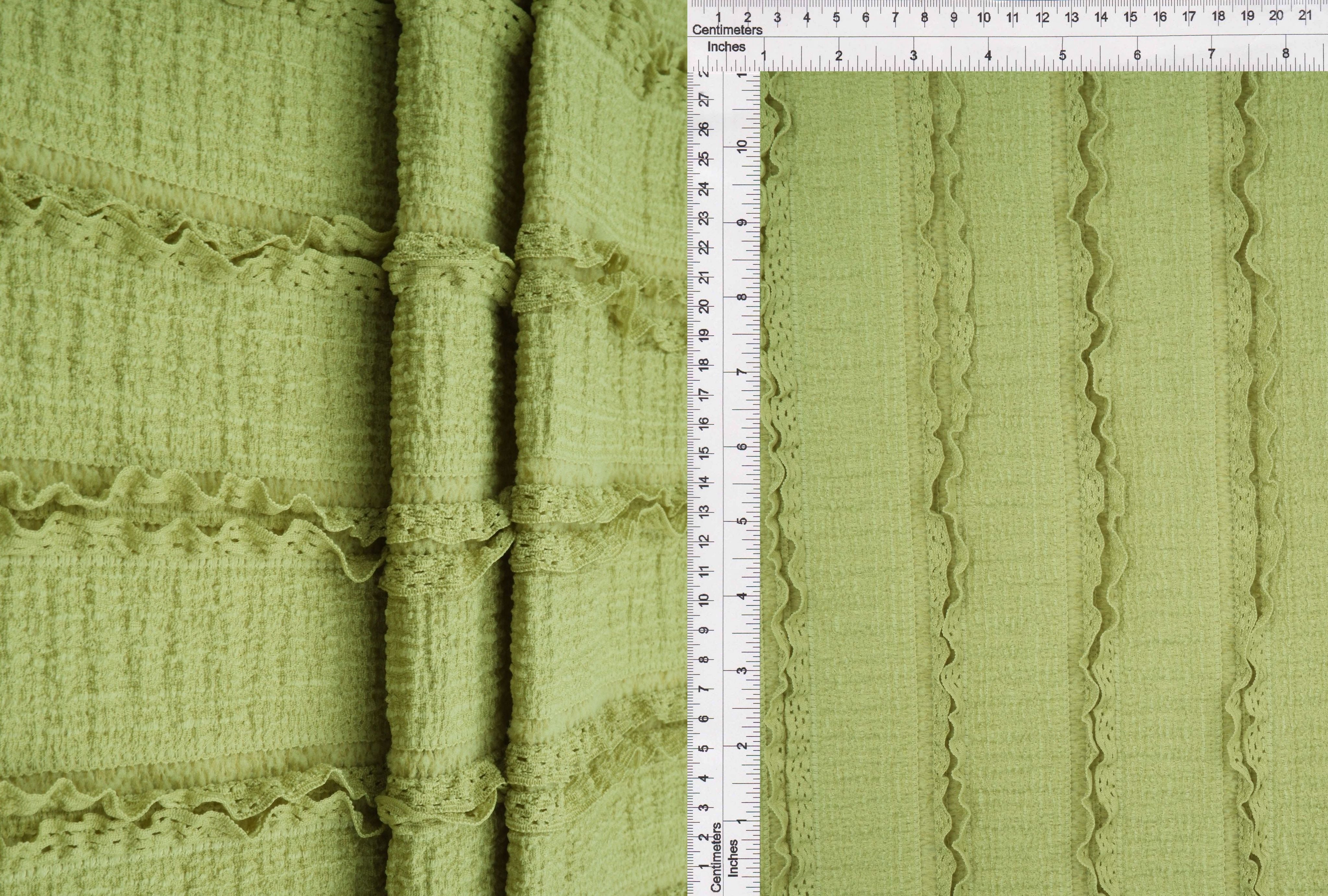 KNC-33536 GREEN BLOUSE DRESS GREEN KNIT POLYESTER SKIRTS SOLID SPANDEX TEXTURE TUNICS