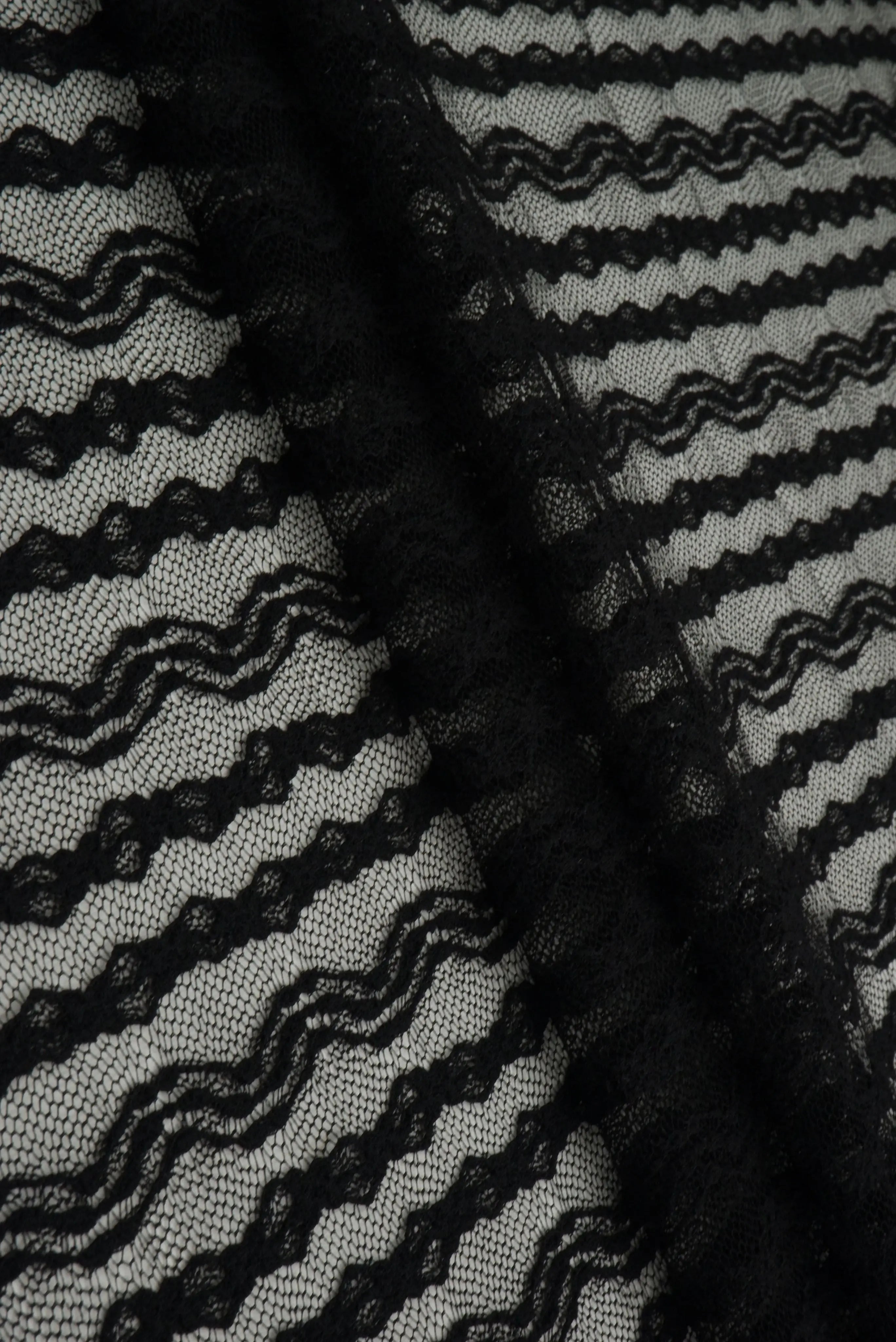 KNC-33535 BLACK BLACK BLOUSE CHEVRON DRESS KNIT LACE NYLON SOLID SPANDEX STRIPE TEXTURE TOPS TUNICS