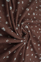 KNT4606-MS11366 BROWN BLOUSE BOTTOMS DITSY DRESS KNIT LOUNGEWEAR PANTS POINTELLE POLYESTER PRINT-B SKIRTS SPANDEX STRETCH TOPS TUNICS