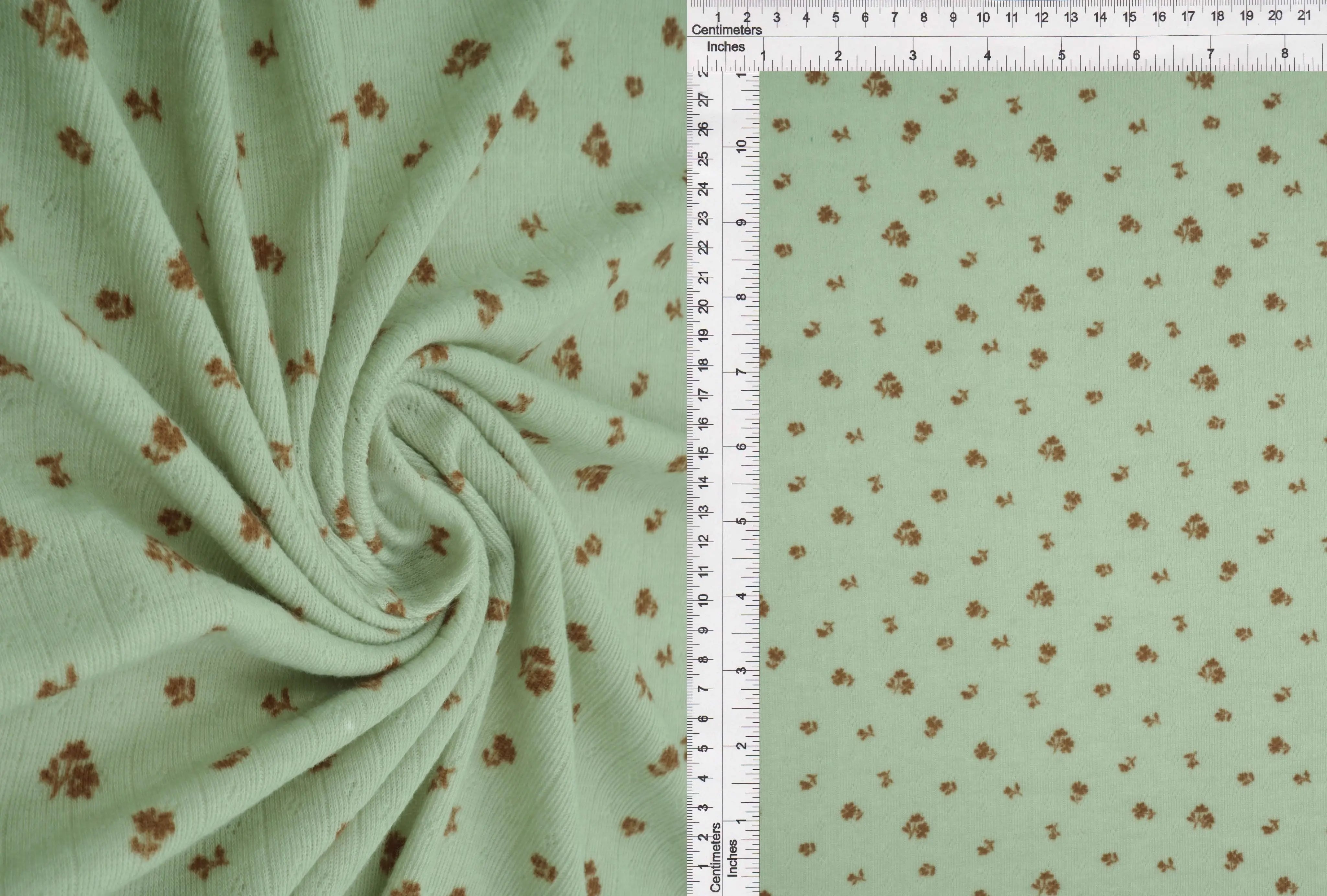 Ditsy Print Cotton Style Pointelle Knit Fabric - KNT4606-MS11366 