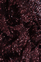 KNC-33543 BURGUNDY BLOUSE DRESS EMBROIDERY KNIT POLYESTER SEQUINS SKIRTS SOLID SPANDEX TEXTURE TUNICS WINE