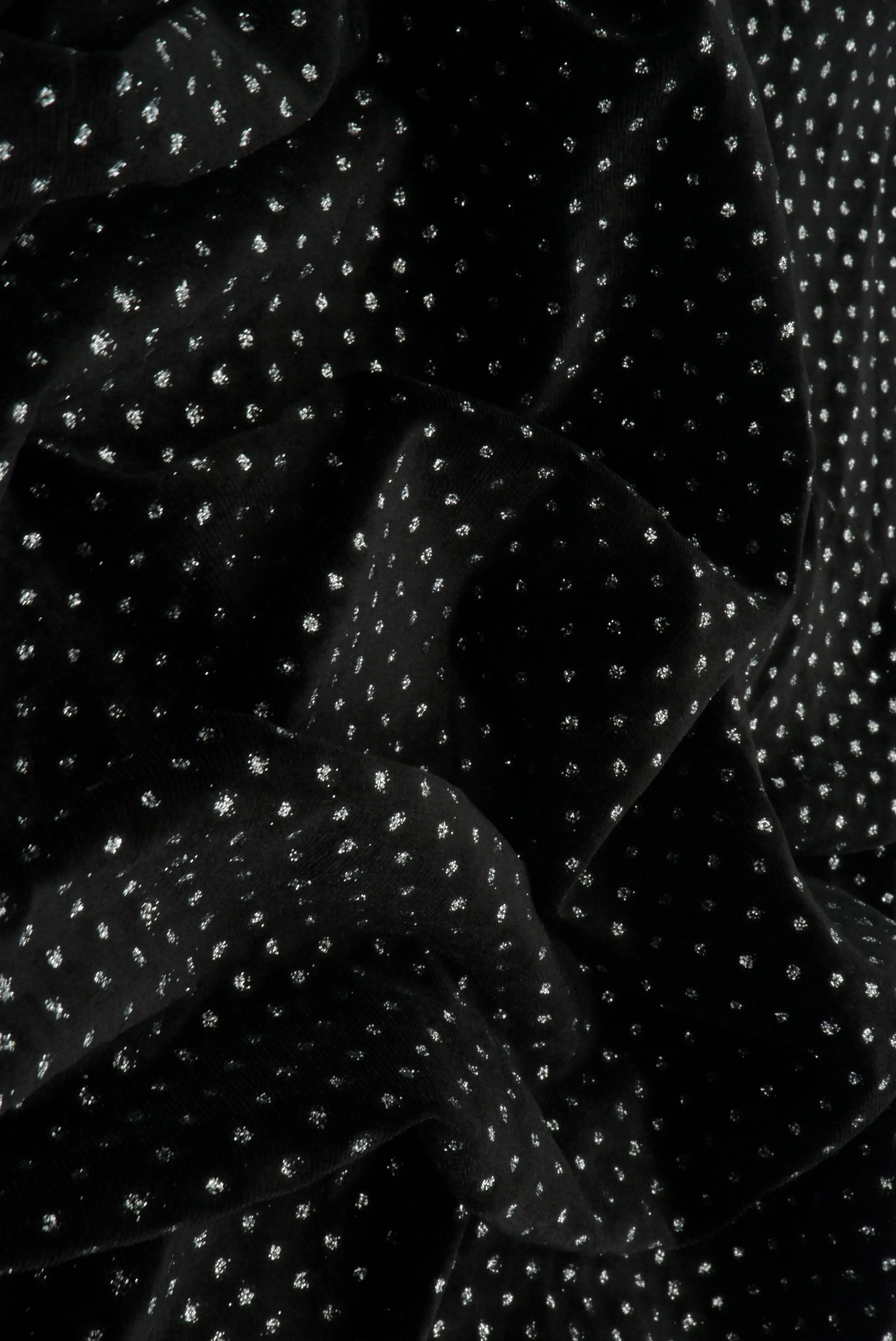 KNT4610 BLACK BLOUSE BODYSUIT BOTTOMS DOT DRESS GLITTER KNIT NO-PRINT PANTS POLYESTER SKIRTS SOLID SPANDEX STRETCH TOPS VELVET