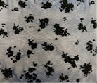 Black Floral Ditsy Flocking Mesh - FLOCK-MS11282 