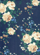 MESH-DU1683 NAVY BLOUSE BODYSUIT CAMI DIGITAL PRINT FLOCKING FLORAL LOUNGEWEAR MESH POLYESTER SPANDEX STRETCH TOPS TUNICS