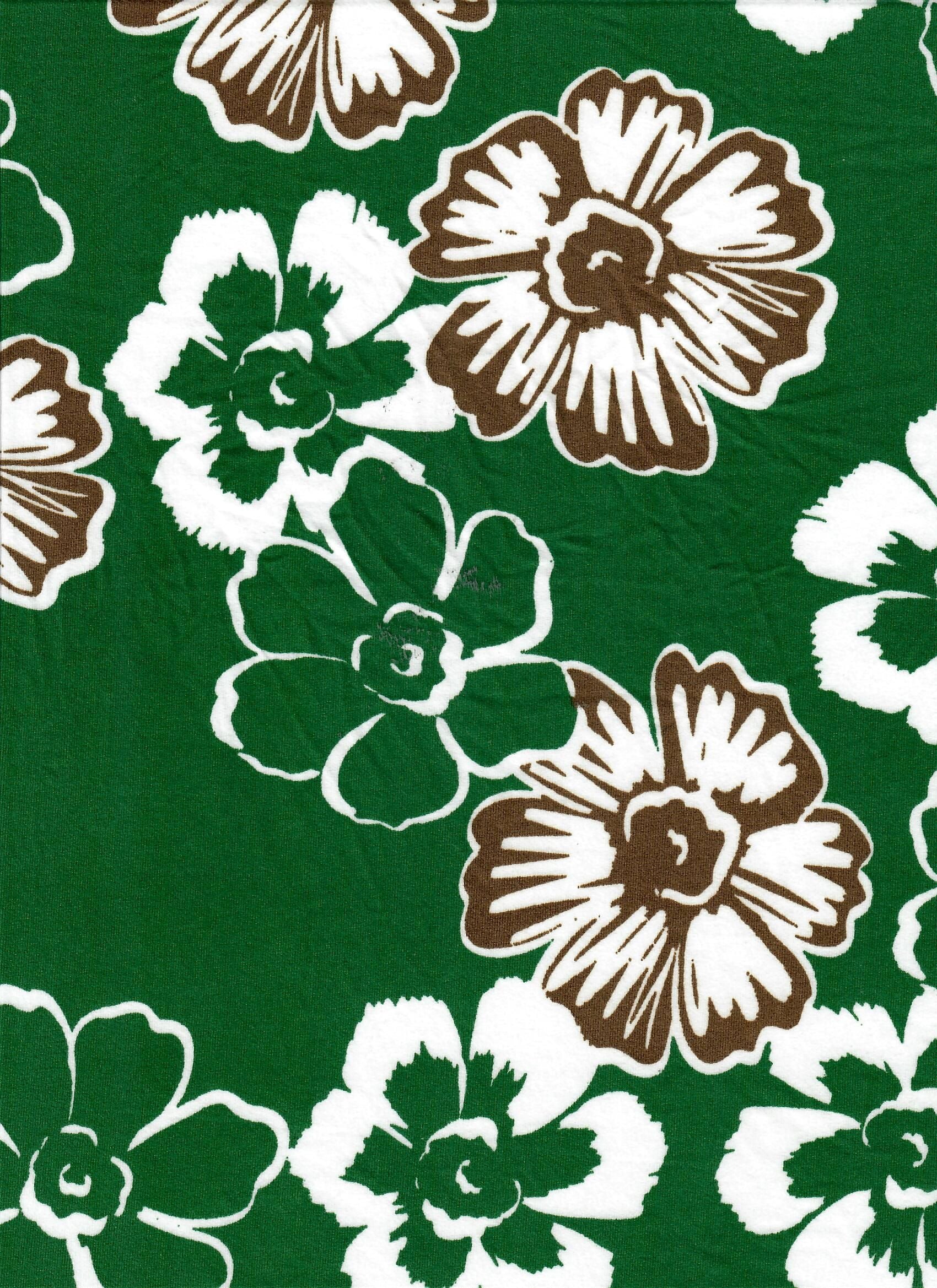 KNT4520-M11138B GREEN BLOUSE BODYSUIT BOTTOMS DRESS DTY BRUSHED FLOWER KNIT PANTS PRINT SKIRTS STRETCH TOPS