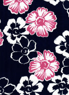 KNT4520-M11138B NAVY BLOUSE BODYSUIT BOTTOMS DRESS DTY BRUSHED FLOWER KNIT PANTS PRINT SKIRTS STRETCH TOPS