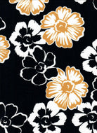 KNT4520-M11138B BLACK BLOUSE BODYSUIT BOTTOMS DRESS DTY BRUSHED FLOWER KNIT PANTS PRINT SKIRTS STRETCH TOPS
