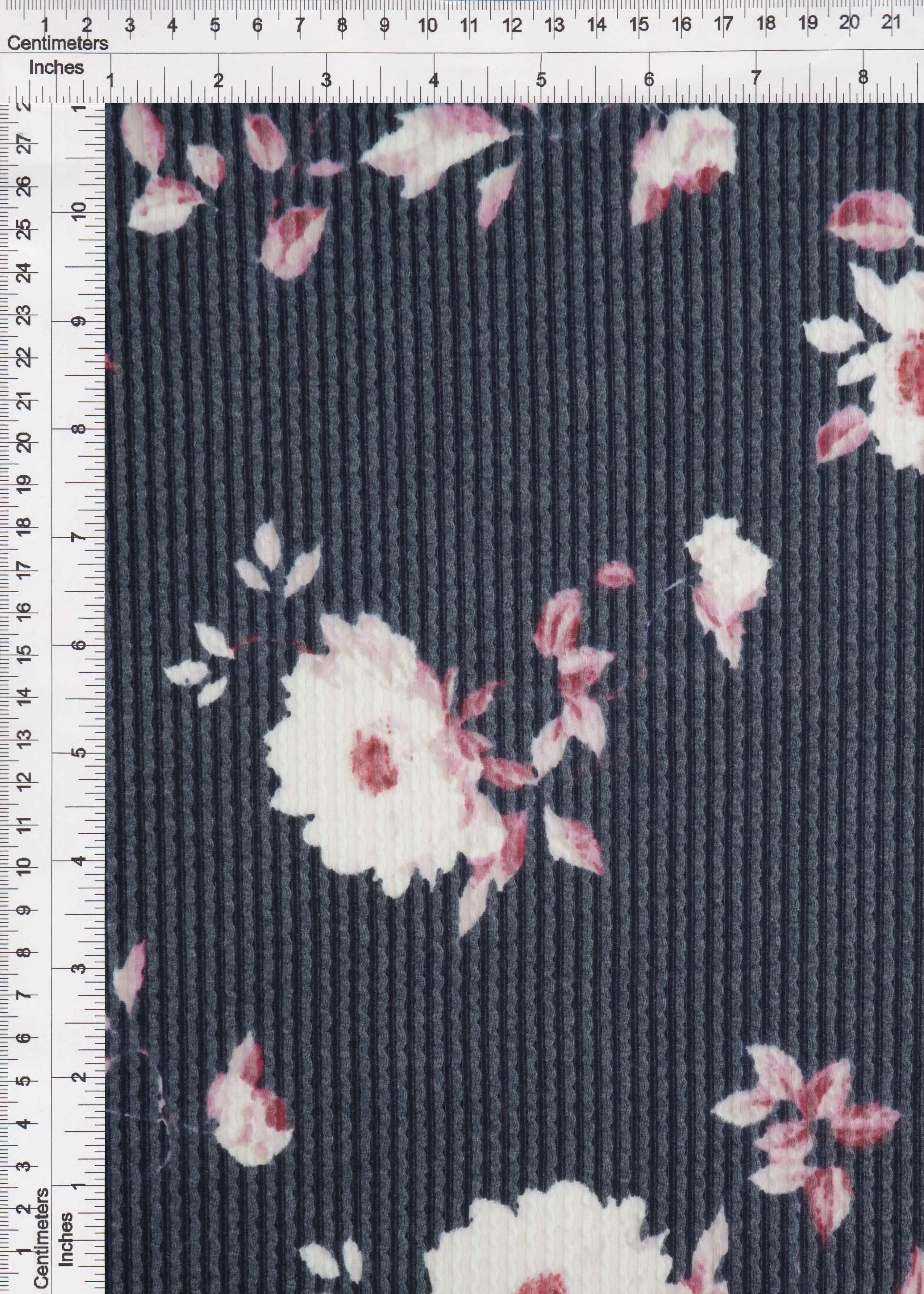 KNT4463-MS11153 NAVY ACTIVEWEAR BOTTOMS DOUBLE KNIT DRESS FLOWER JACQUARD PANTS POLYESTER RAYON RIB SKIRTS SOLID SPANDEX STRETCH URBAN