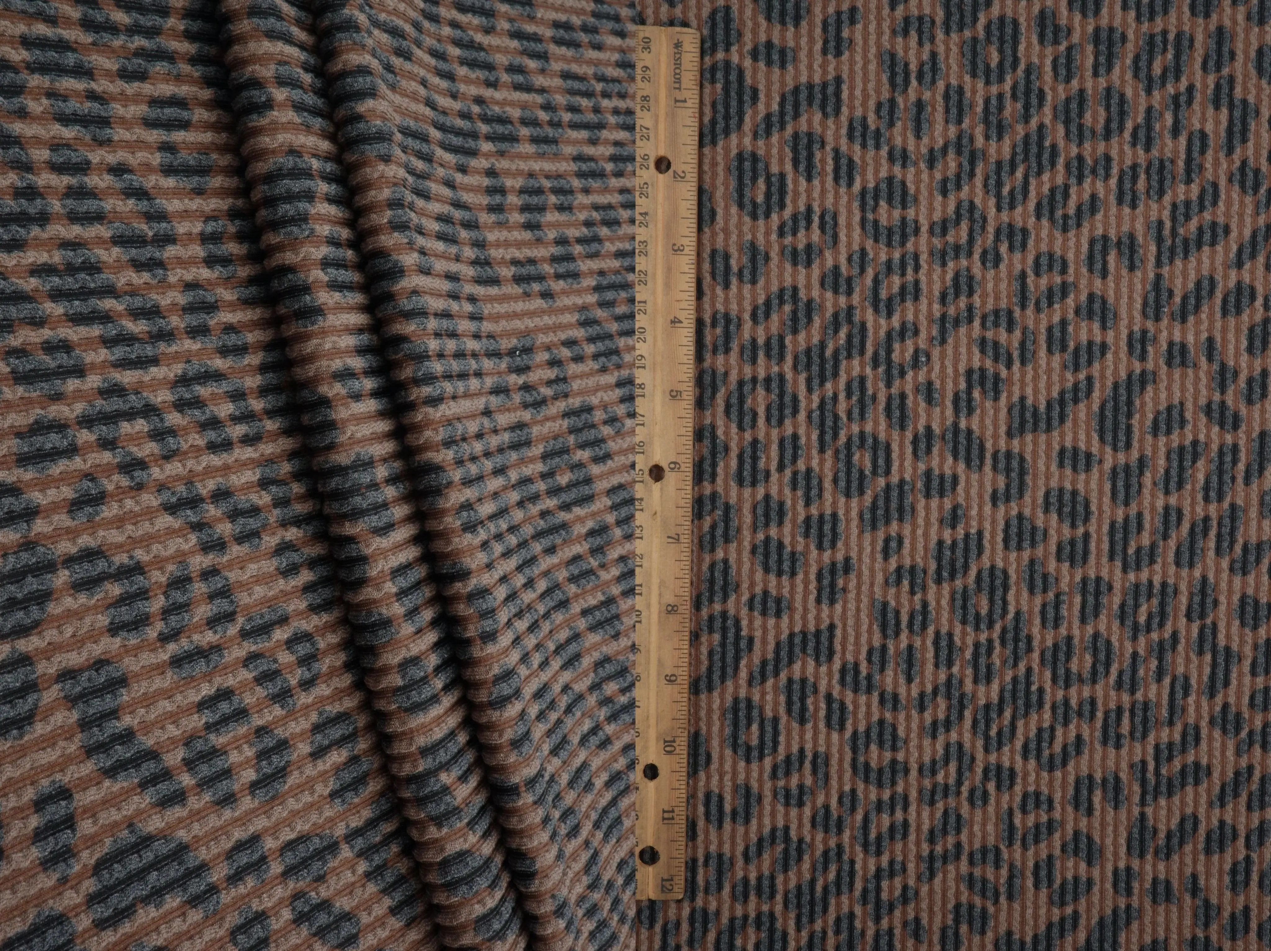 KNT4463-S304102 BROWN ACTIVEWEAR ANIMAL BODYSUIT DOUBLE KNIT DRESS JACQUARD PANTS POLYESTER RAYON RIB SKIRTS SOLID SPANDEX STRETCH URBAN