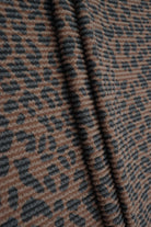 KNT4463-S304102 BROWN ACTIVEWEAR ANIMAL BODYSUIT DOUBLE KNIT DRESS JACQUARD PANTS POLYESTER RAYON RIB SKIRTS SOLID SPANDEX STRETCH URBAN