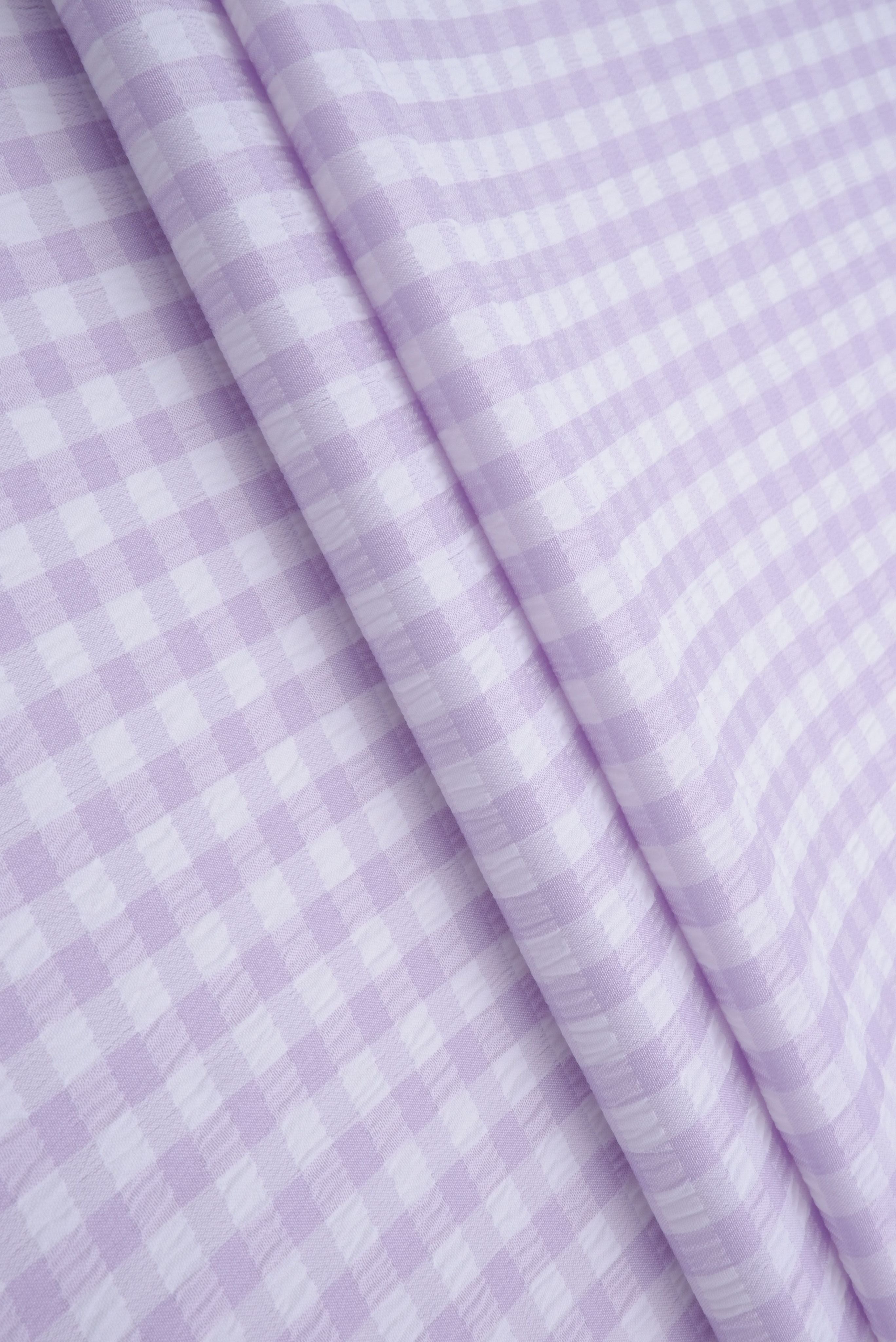 Textured Gingham Plaid Stretch Woven Fabric - GH4616 