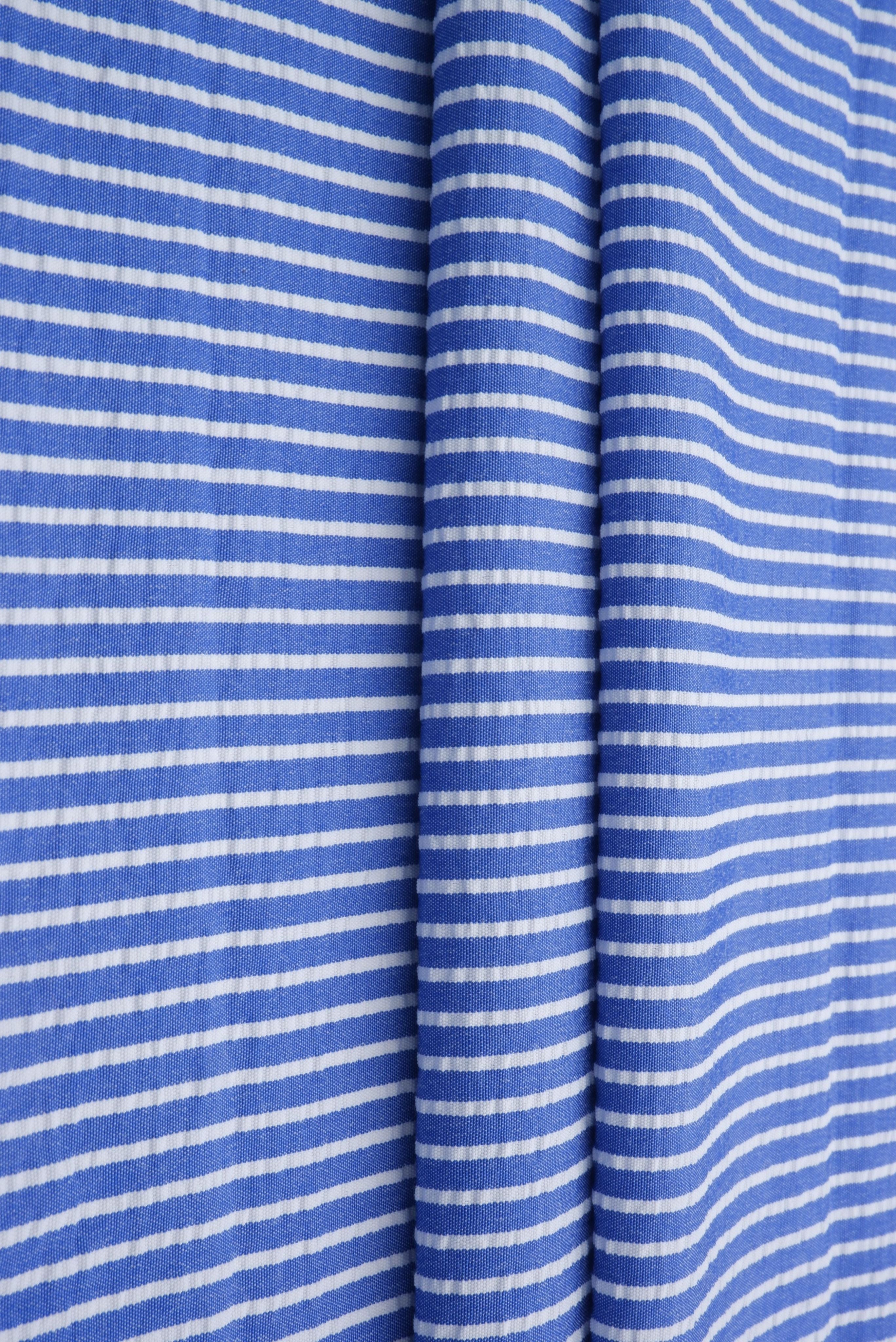 Seersucker Stripe Polyester Rayon Woven Fabric - POP4621 