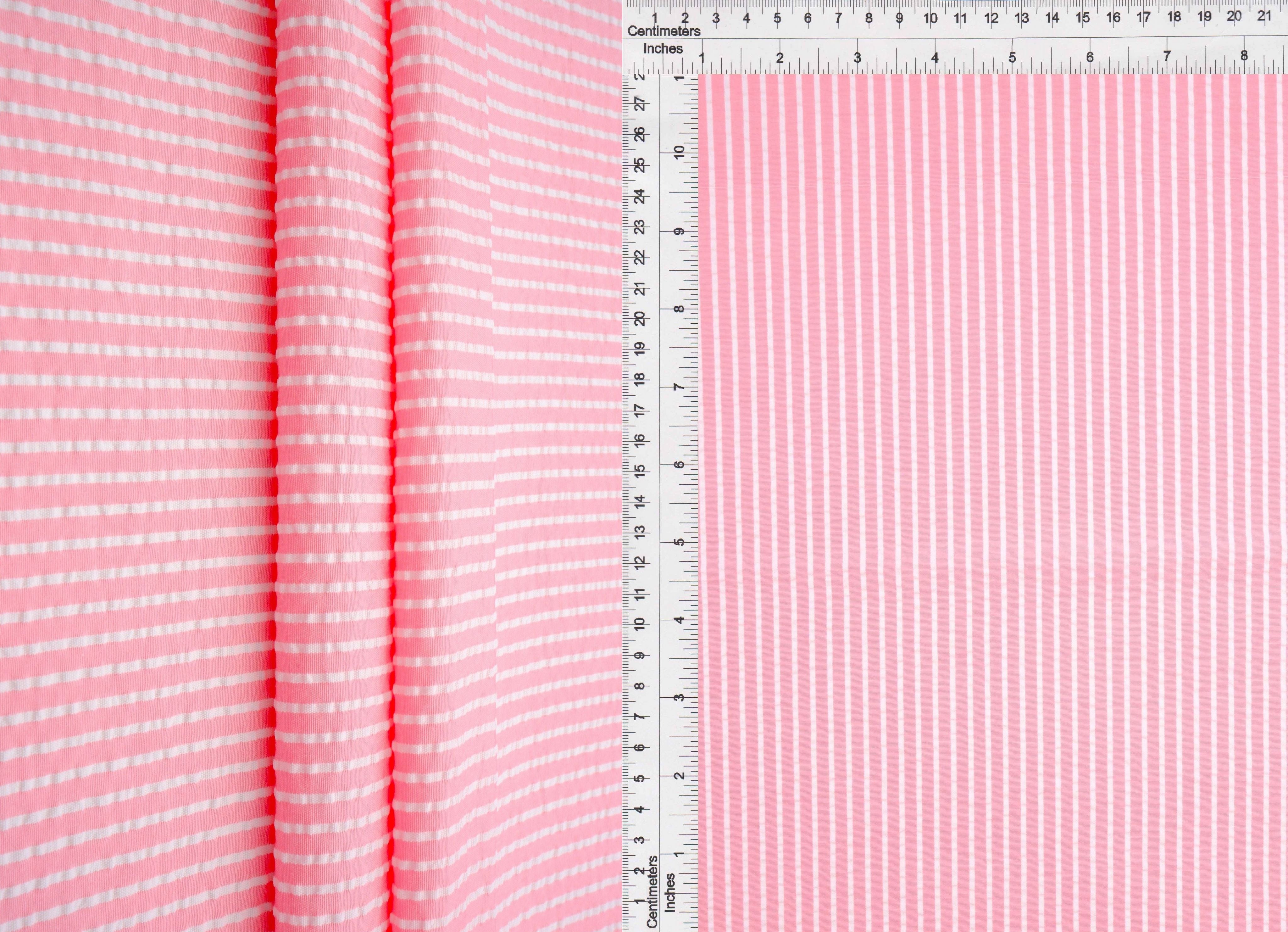 Seersucker Stripe Polyester Rayon Woven Fabric - POP4621 