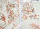 MESH-MS11422 IVORY/COCO BLOUSE DIGITAL PRINT DRESS FLOCKING FLORAL FLOWER LOUNGEWEAR MESH POLYESTER SPANDEX STRETCH TOPS
