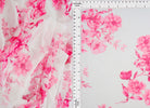 MESH-MS11422 IVORY/PINK BLOUSE DIGITAL PRINT DRESS FLOCKING FLORAL FLOWER LOUNGEWEAR MESH POLYESTER SPANDEX STRETCH TOPS
