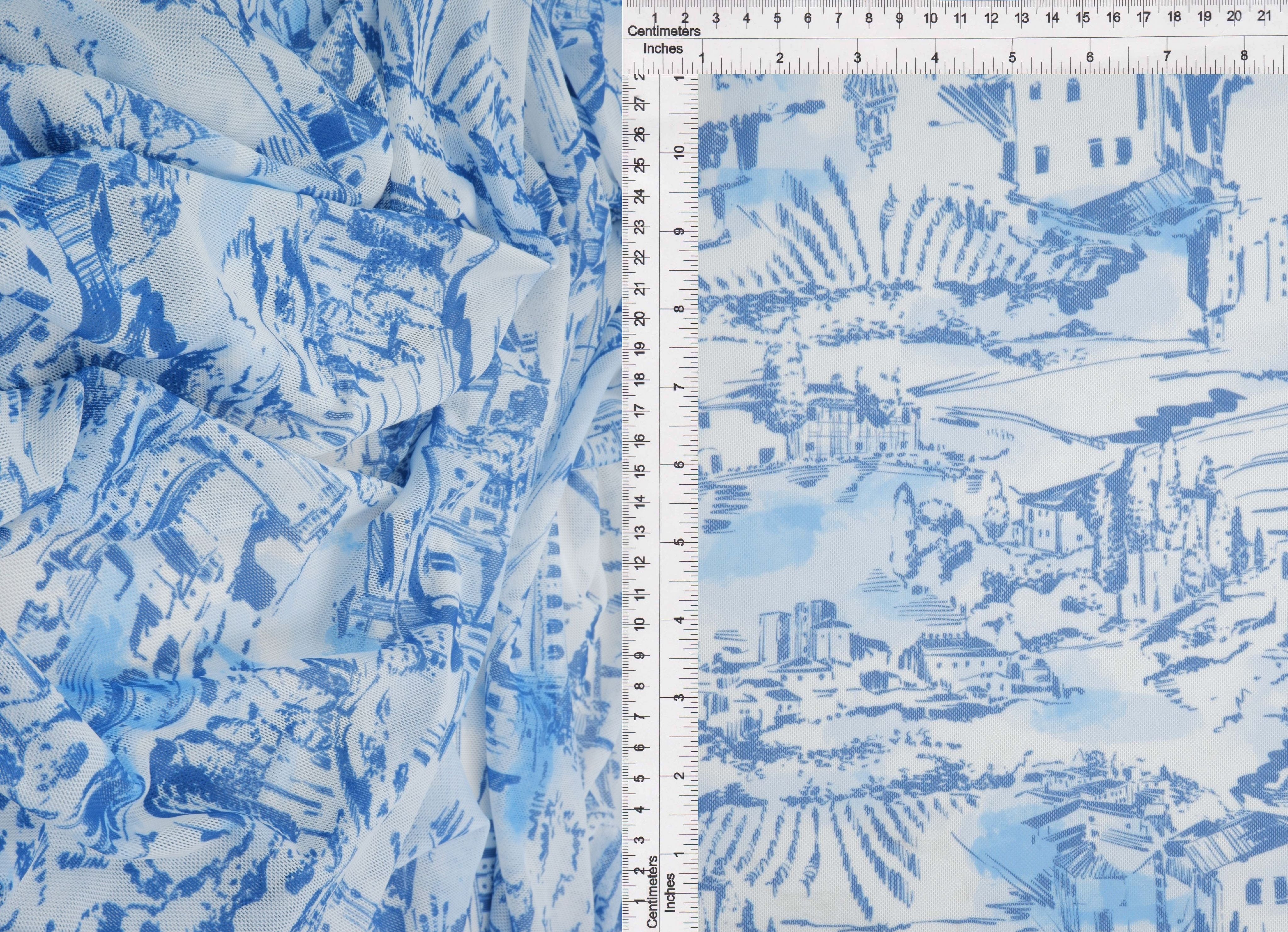 MESH-MS11490 DENIM VINTAGE BLOUSE DIGITAL PRINT DRESS FLOCKING LOUNGEWEAR MESH POLYESTER SKIRTS SPANDEX STRETCH TOILE TOPS