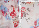 MESH-MS11423 IVORY/RED BLOUSE BODYSUIT CAMI DIGITAL PRINT FLOCKING FLORAL FLOWER LOUNGEWEAR MESH POLYESTER SPANDEX STRETCH TOPS TUNICS