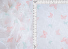 LACE1483-M11481 IVORY/PEACH BLOUSE BOTTOMS BUTTERFLY DIGITAL PRINT DRESS LACE PANTS POLYESTER SKIRTS SPANDEX TOPS