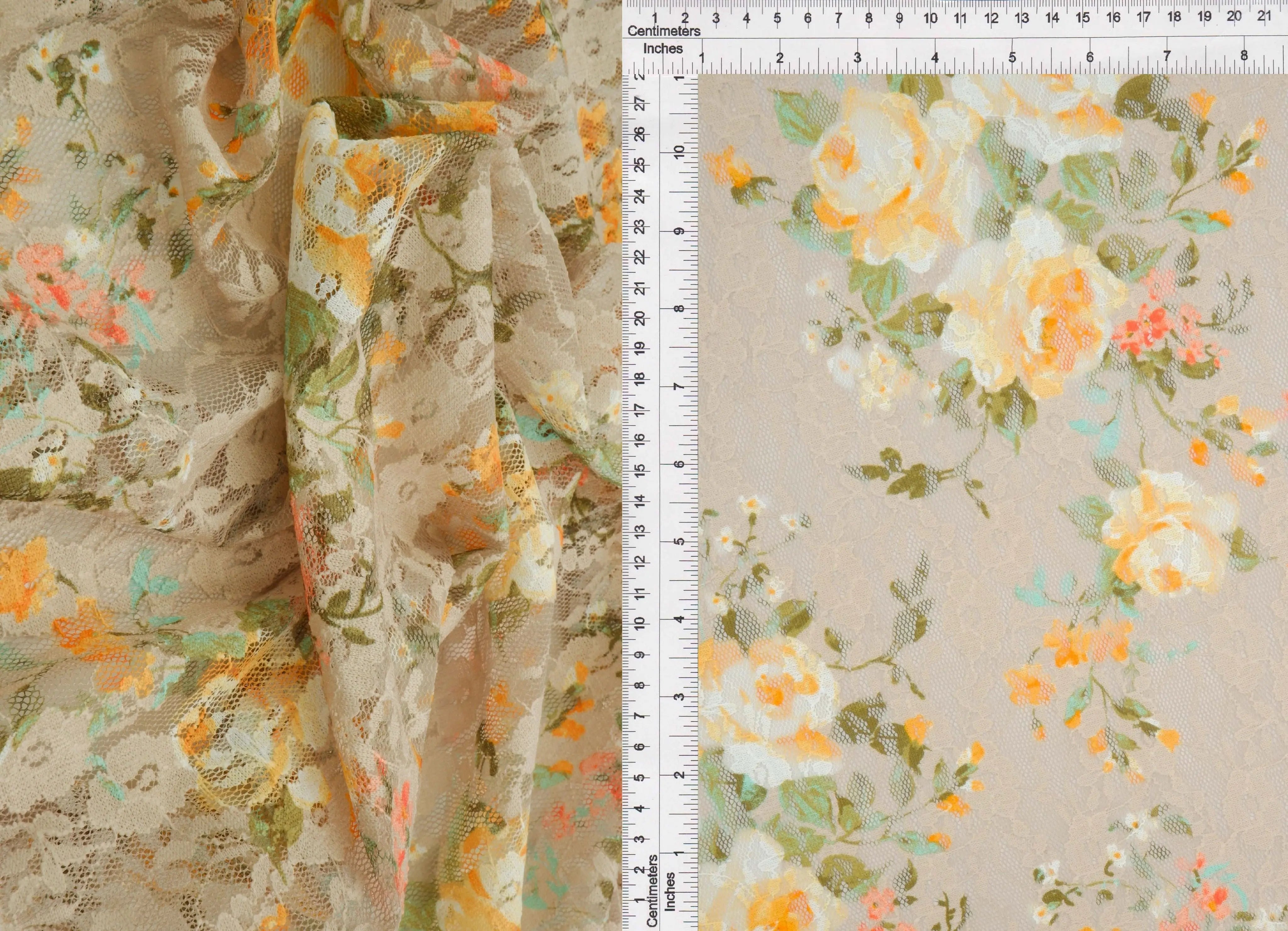 LACE4481-DU1683 TAUPE BLOUSE BOTTOMS CAMI DIGITAL PRINT DRESS FLORAL FLOWER LACE LOUNGEWEAR POLYESTER SKIRTS SPANDEX TOPS