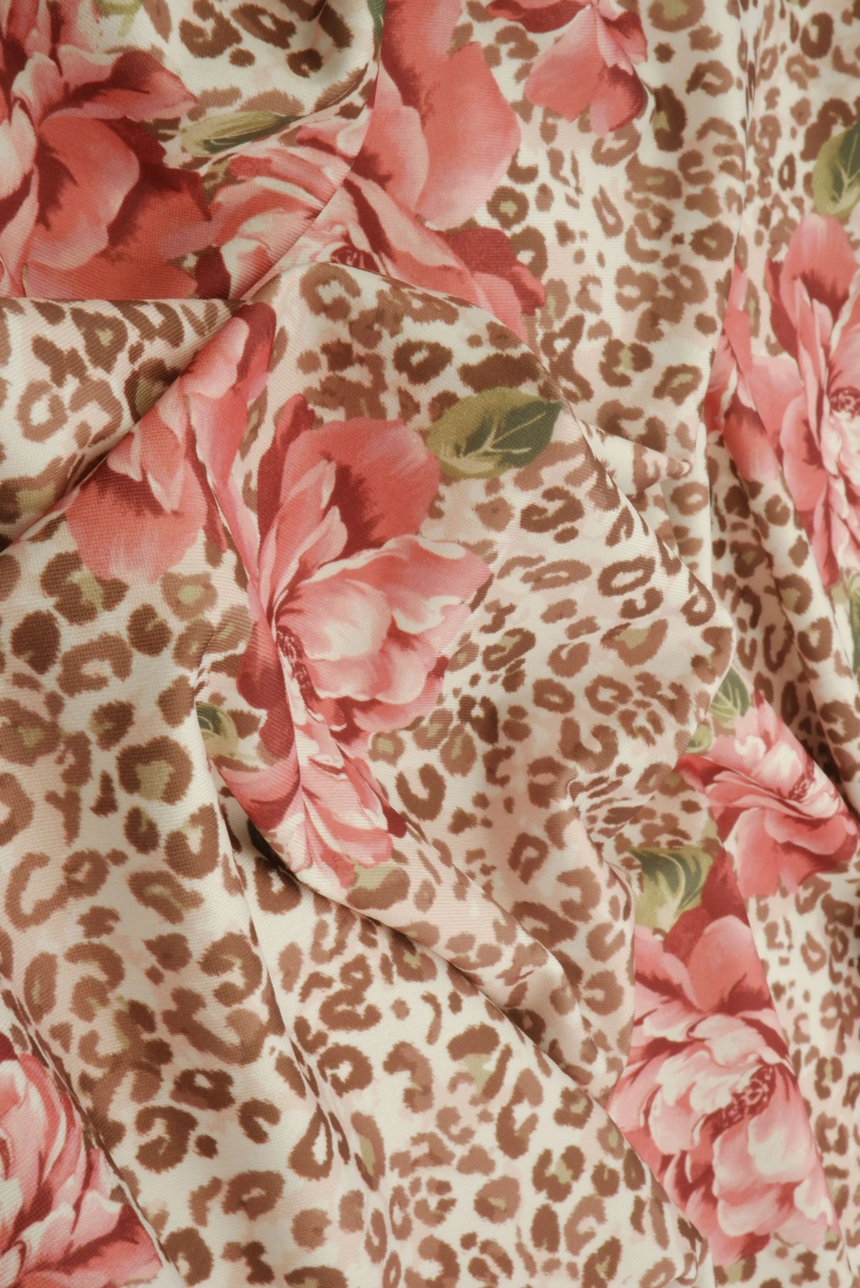 KNT4498-MS11469 TERRACOTTA ANIMAL BLOUSE BODYSUIT BOTTOMS CAMI DIGITAL PRINT DRESS FLORAL KNIT PANTS POLYESTER SKIRTS SPANDEX STRETCH TOPS