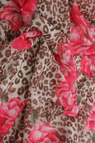 MESH-MS11469 RED/BROWN ANIMAL BLOUSE BODYSUIT CAMI DIGITAL PRINT DRESS FLORAL MESH POLYESTER SKIRTS SPANDEX STRETCH TOPS