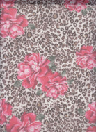 MESH-MS11469 RED/BROWN ANIMAL BLOUSE BODYSUIT CAMI DIGITAL PRINT DRESS FLORAL MESH POLYESTER SKIRTS SPANDEX STRETCH TOPS