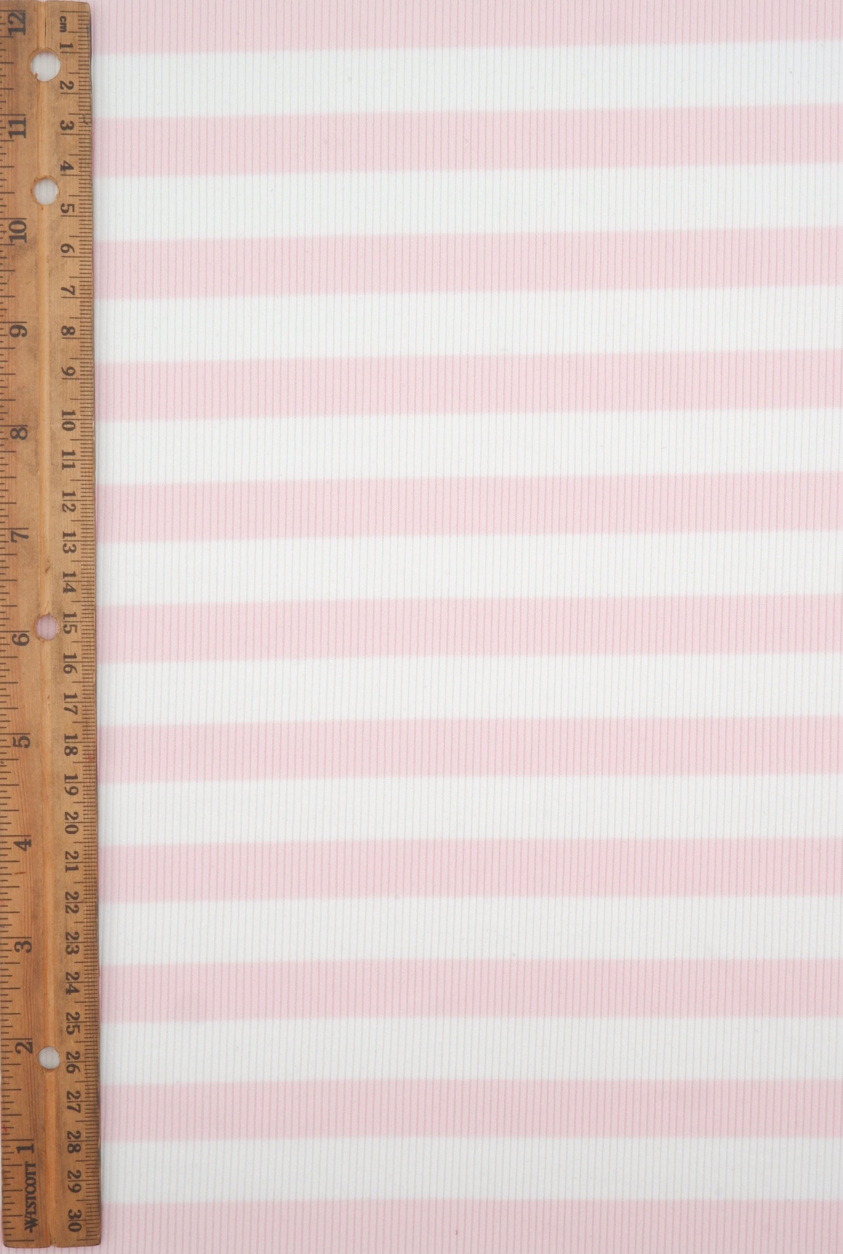 Striped Fleece Rib Knit Fabric - KNT4544 