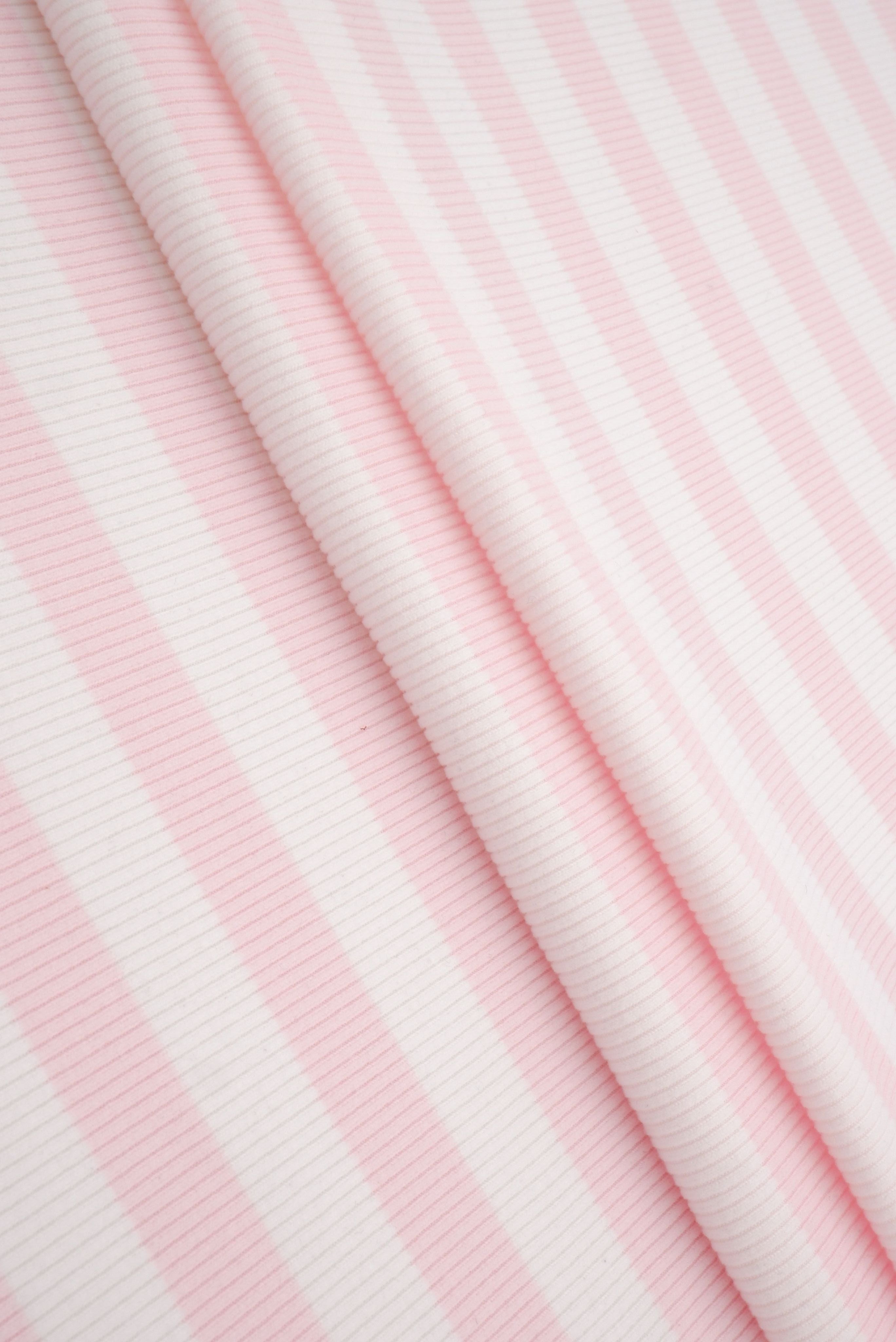 Striped Fleece Rib Knit Fabric - KNT4544 
