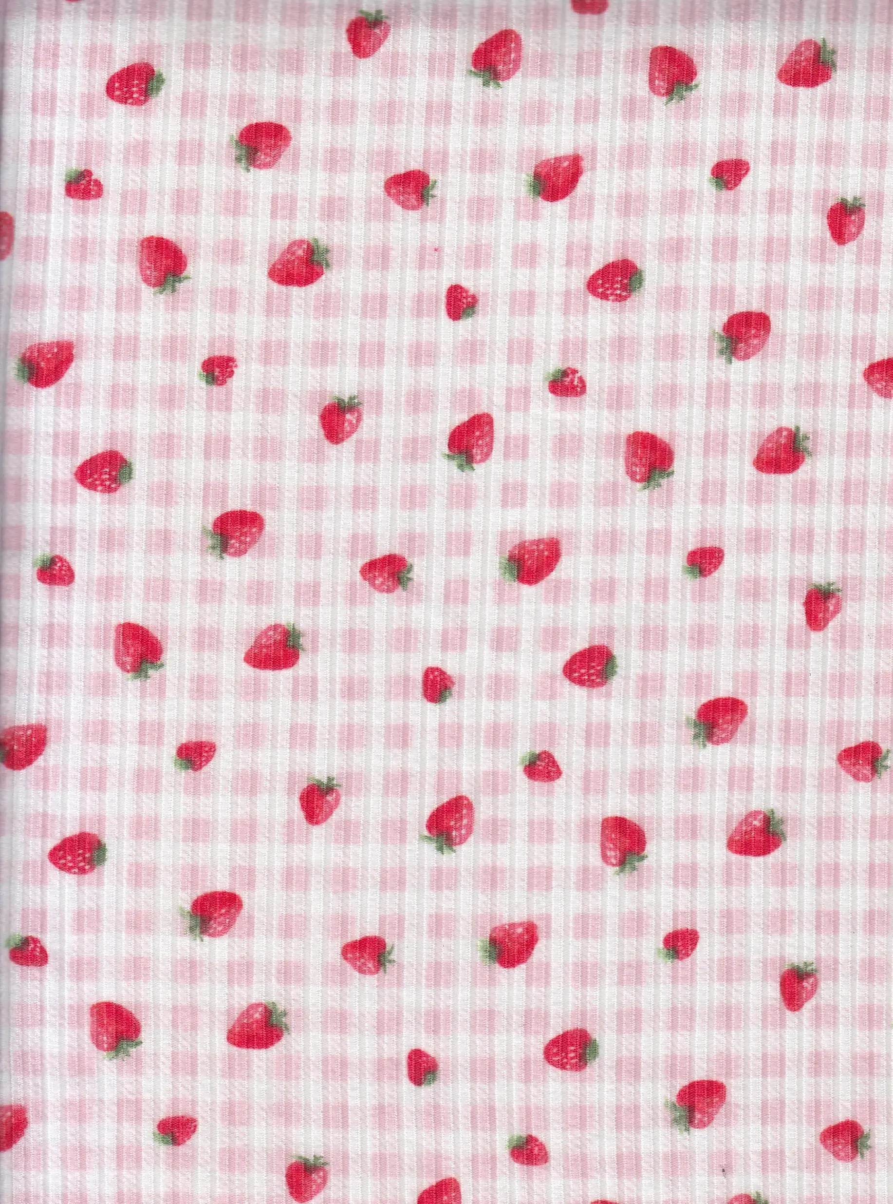 KNT3422-MS11494 PINK BLUSH BIKER SHORTS BLOUSE BOTTOMS CAMI DRESS KNIT PANTS POLYESTER PRINT RIB 4X2 SKIRTS SPANDEX STRAWBERRY STRETCH TOPS YUMMY