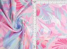 KNT4498-MS11266 PINK ACTIVEWEAR BIKER SHORTS BLOUSE BODYSUIT BOTTOMS CAMI DRESS DTY KNIT LEAF POLYESTER PRINT SKIRTS SPANDEX TOPS TROPICAL