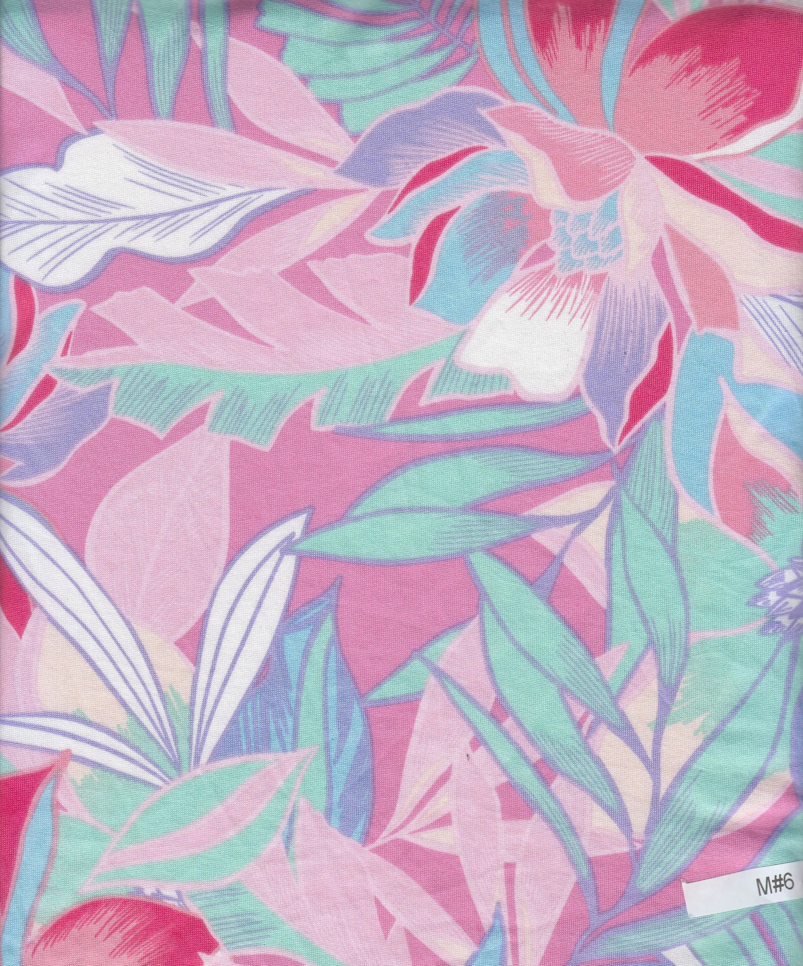 KNT4498-MS11266 PINK ACTIVEWEAR BIKER SHORTS BLOUSE BODYSUIT BOTTOMS CAMI DRESS DTY KNIT LEAF POLYESTER PRINT SKIRTS SPANDEX TOPS TROPICAL