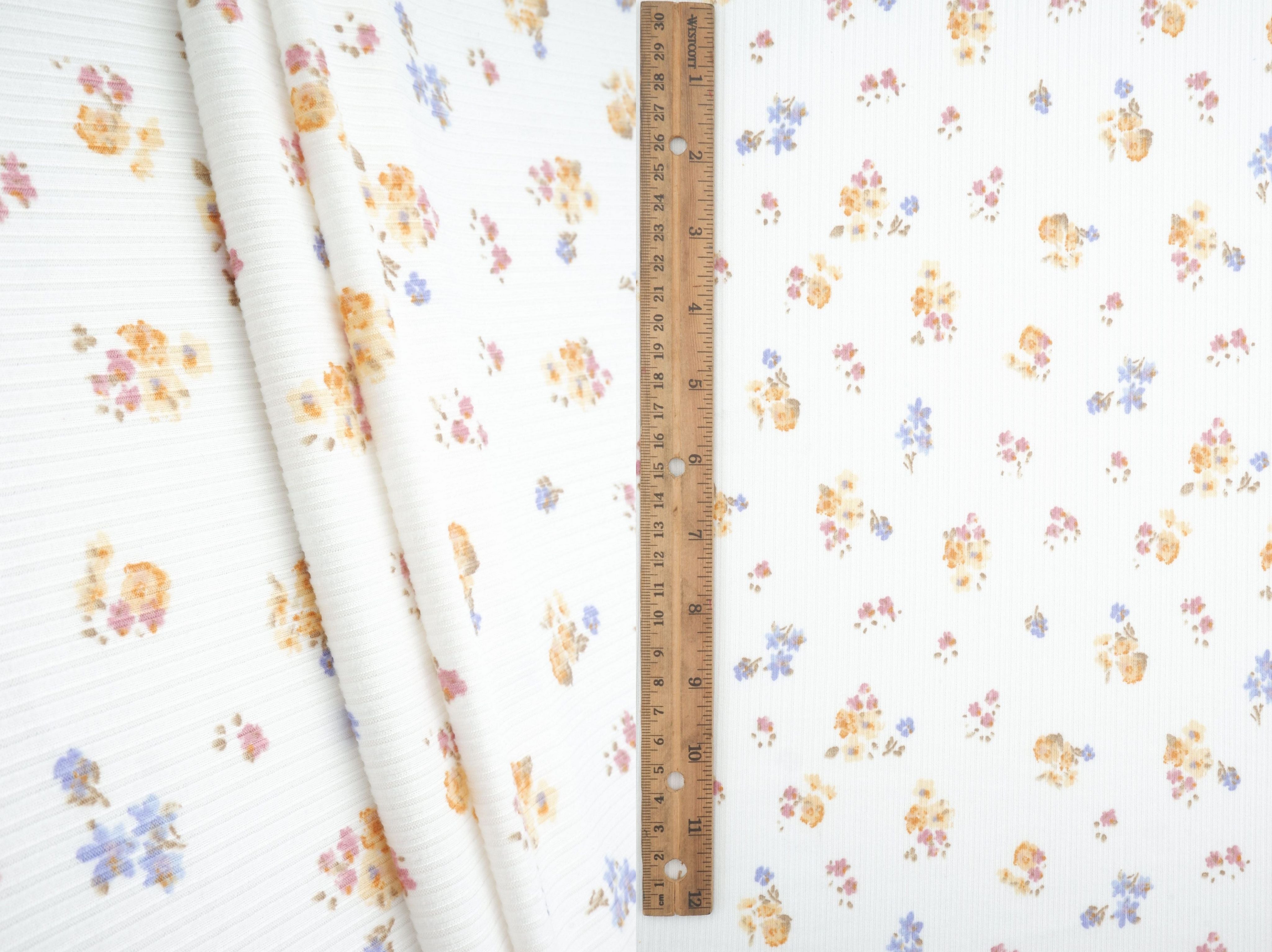 Rib Ditsy Floral Print Knit Fabric   KNT3422-M11002B 