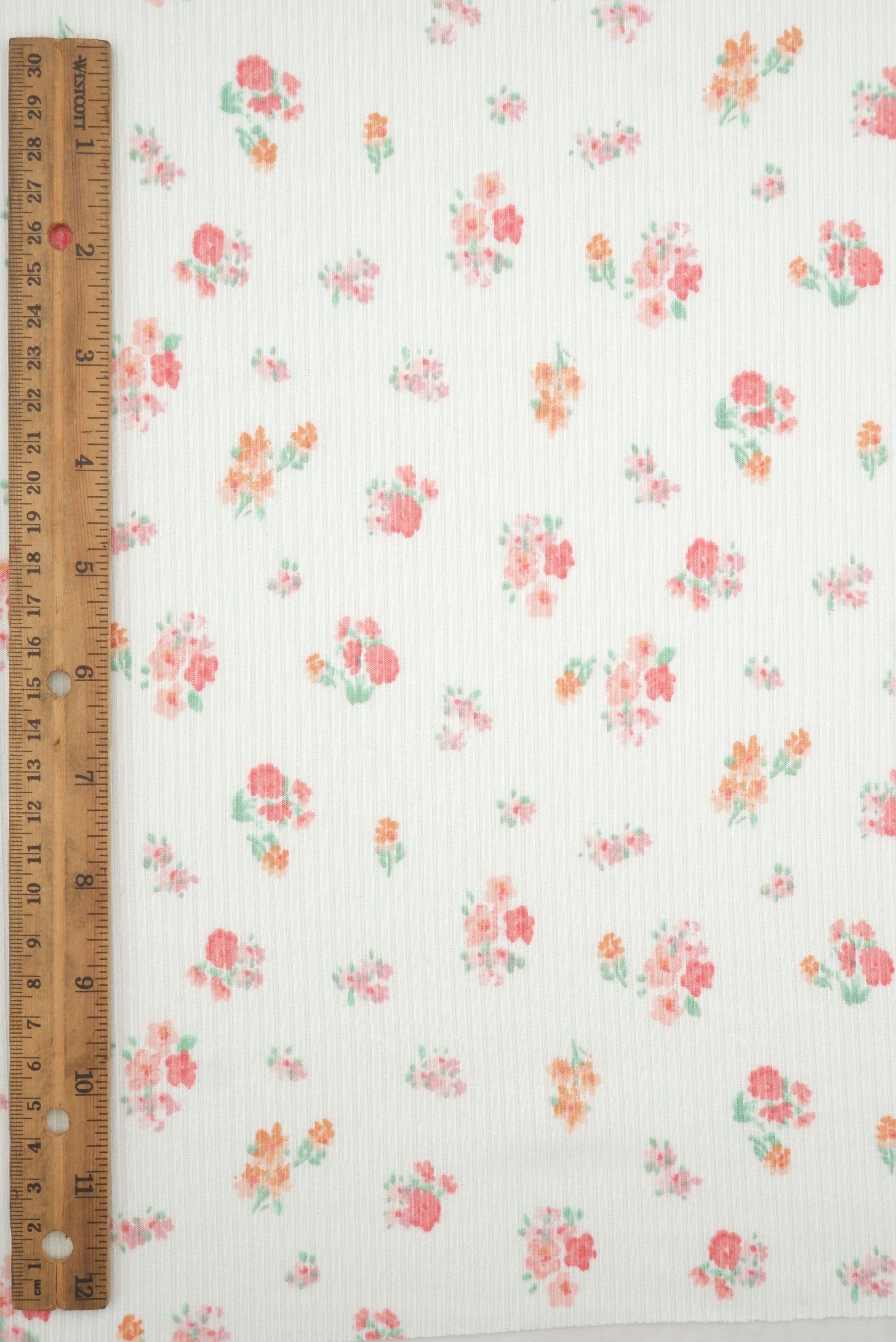 Rib Ditsy Floral Print Knit Fabric   KNT3422-M11002B 