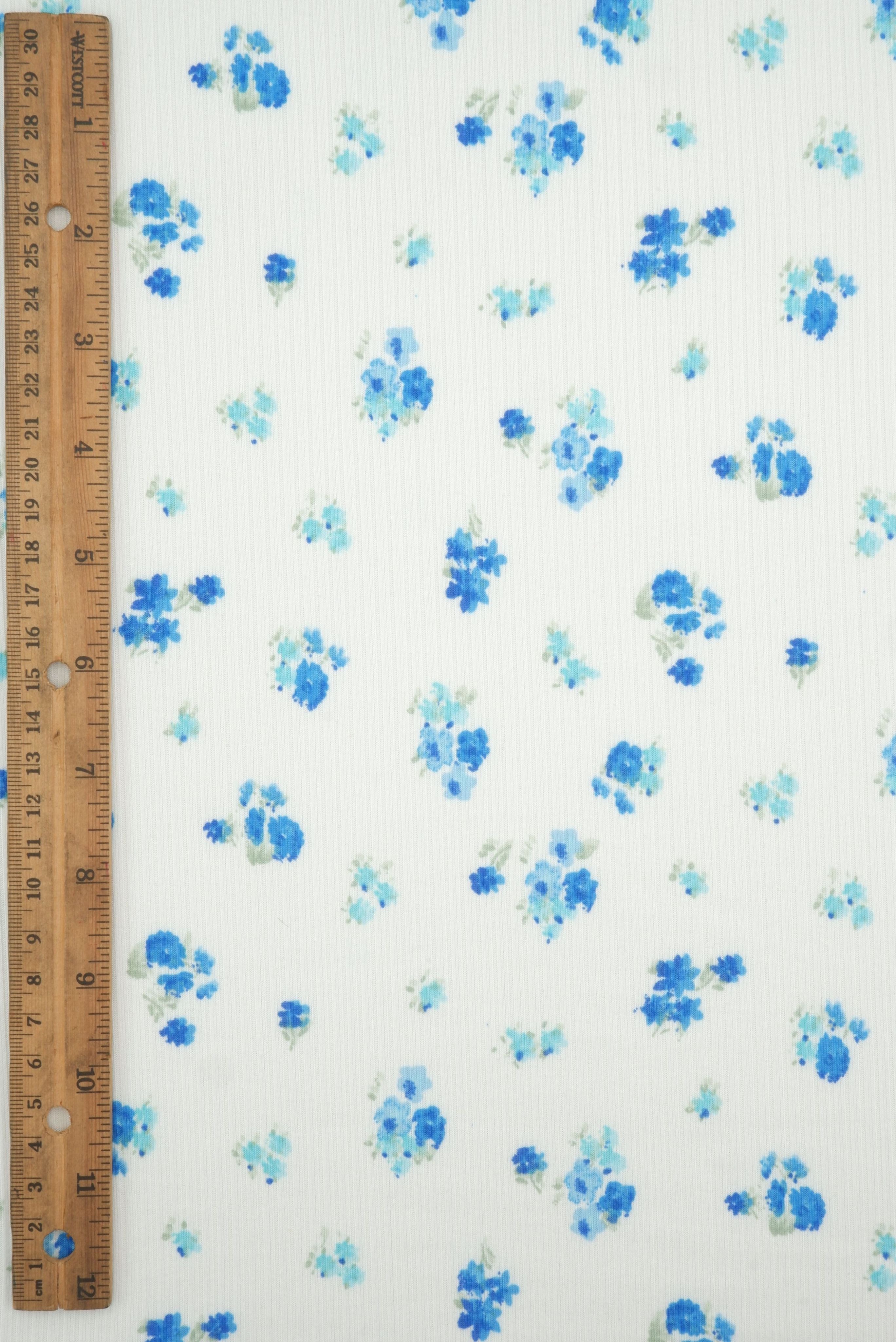 Rib Ditsy Floral Print Knit Fabric   KNT3422-M11002B 
