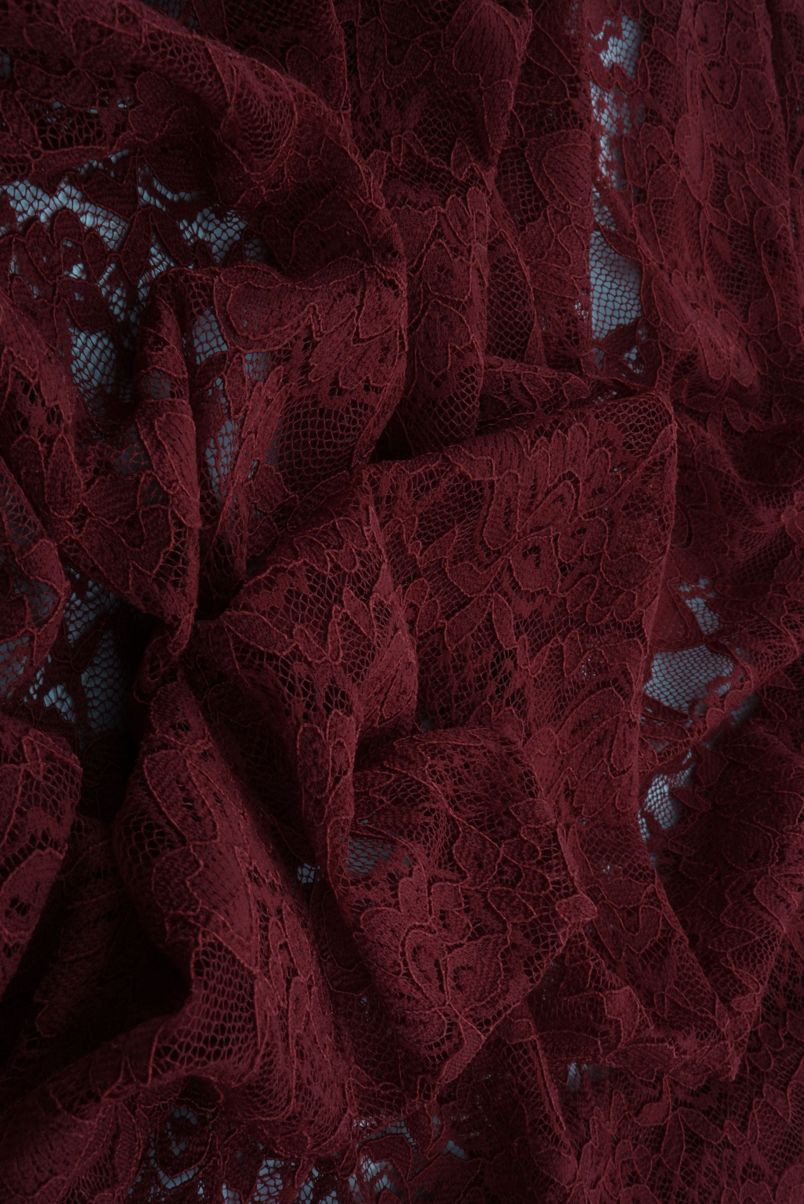 LACE4478 BURGUNDY BLOUSE BODYSUIT BOTTOMS CAMI DRESS FLORAL LACE LOUNGEWEAR POLYESTER SOLID SPANDEX T-SHIRT TOPS TUNICS