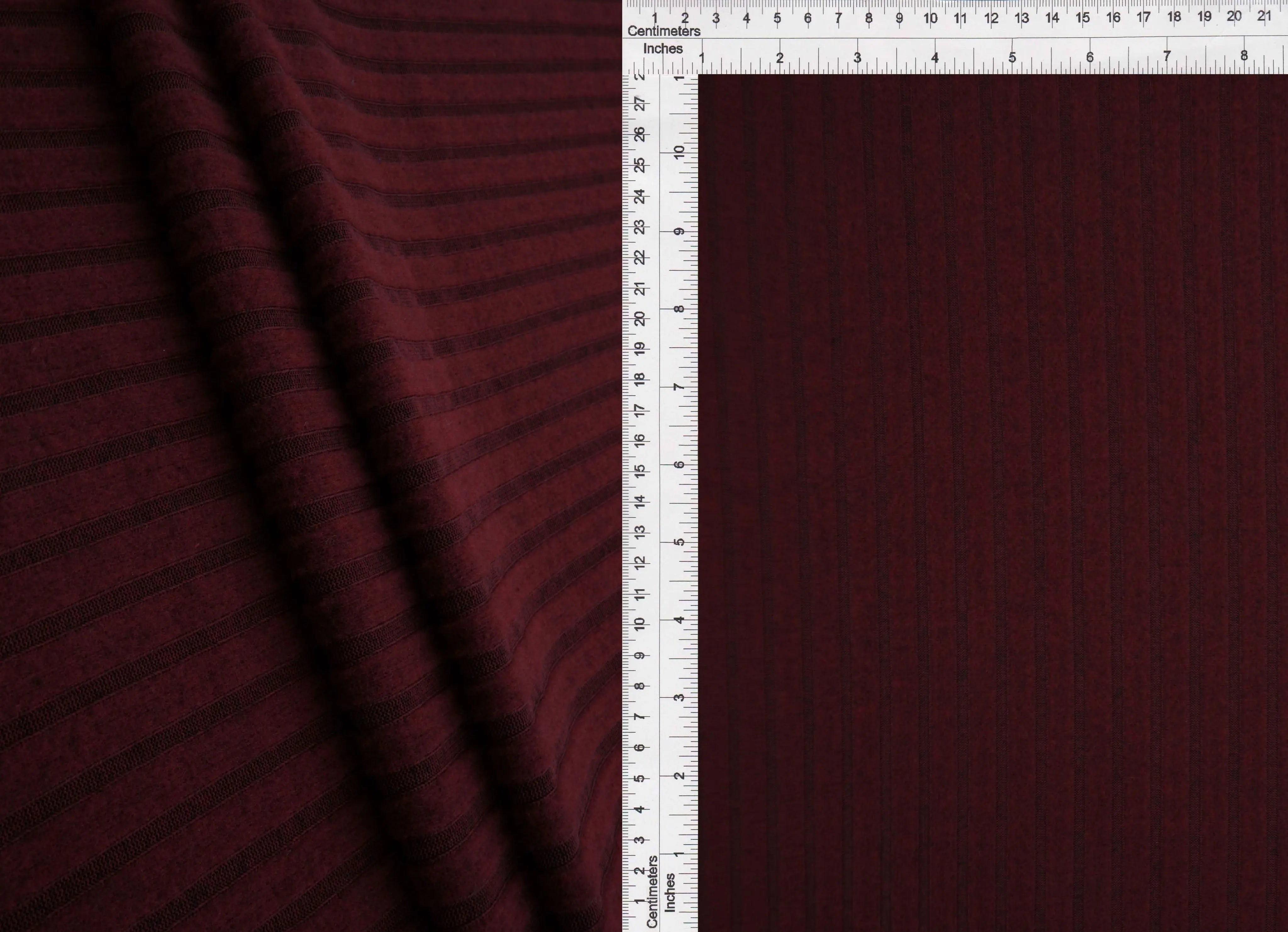 KNT4521 BURGUNDY BRUSHED CAMI HACCI KNIT NO-PRINT OUTERWEAR POLYESTER RIBBED 4X4 SOLID SPANDEX STRETCH SWEATER TOPS TUNICS