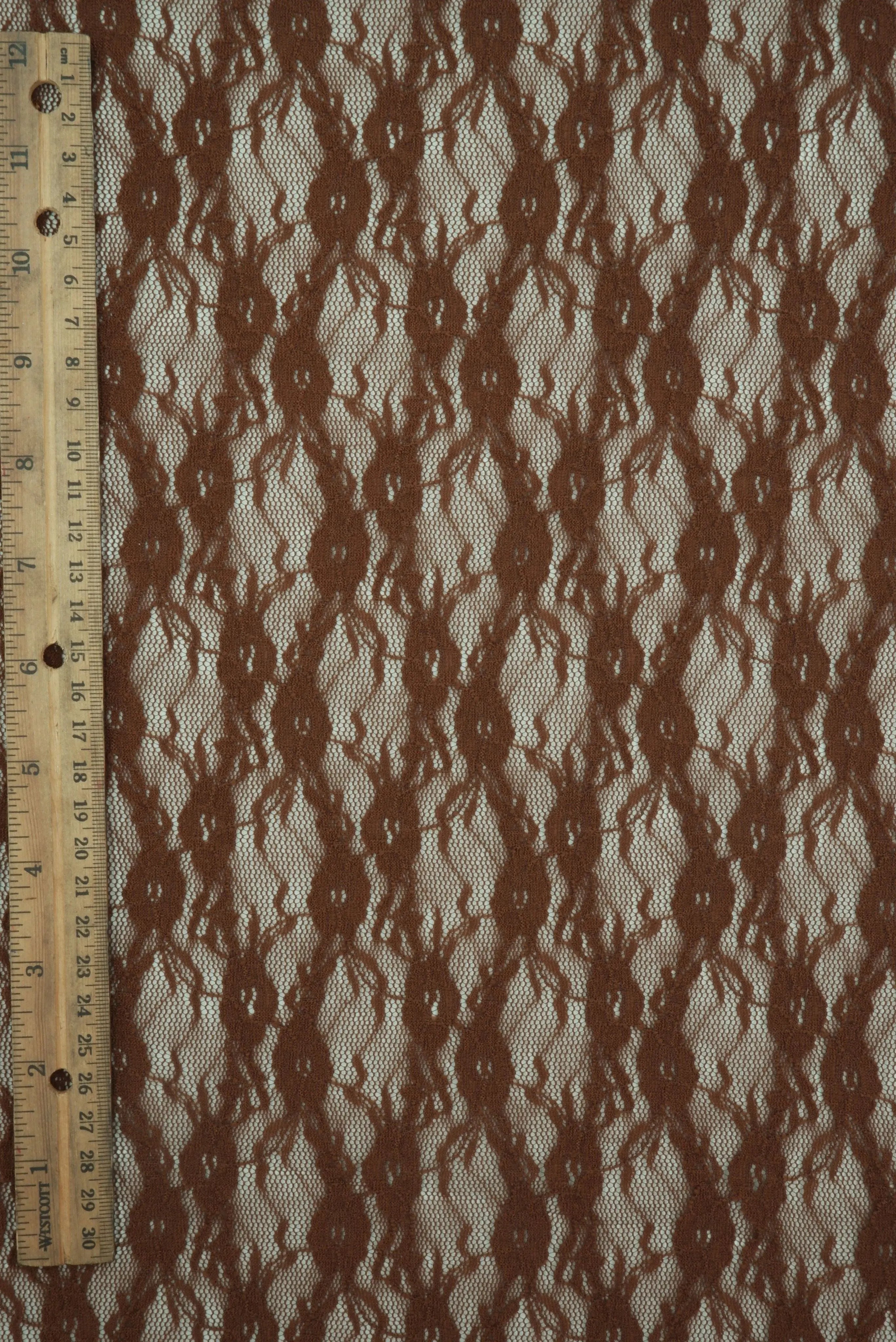 LACE-4481 BROWN BLOUSE BODYSUIT DRESS FLORAL LACE LOUNGEWEAR NO-PRINT NYLON SOLID SPANDEX T-SHIRT TOPS TUNICS