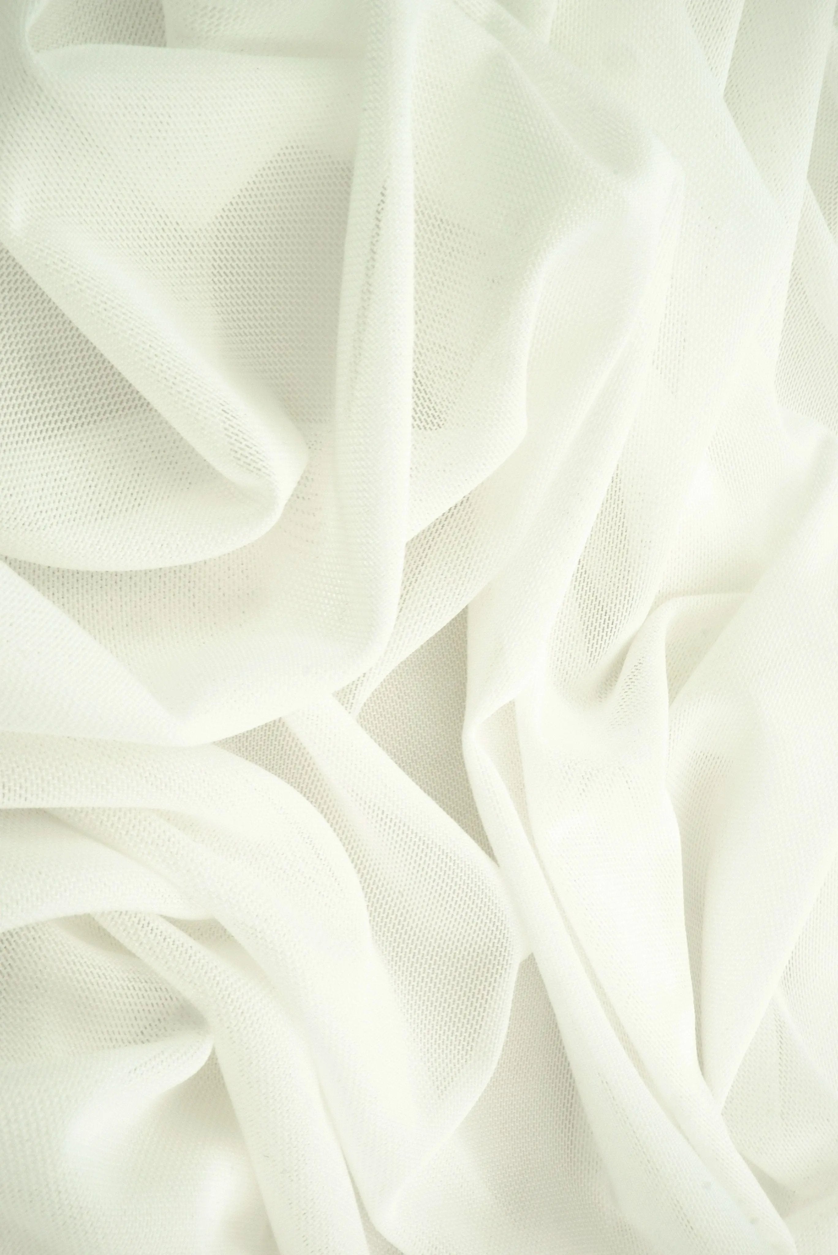 MESH-2000 IVORY PFP BLOUSE BODYSUIT CAMI FLOCKING LOUNGEWEAR MESH NO-PRINT POLYESTER SOLID SPANDEX STRETCH TOPS TUNICS