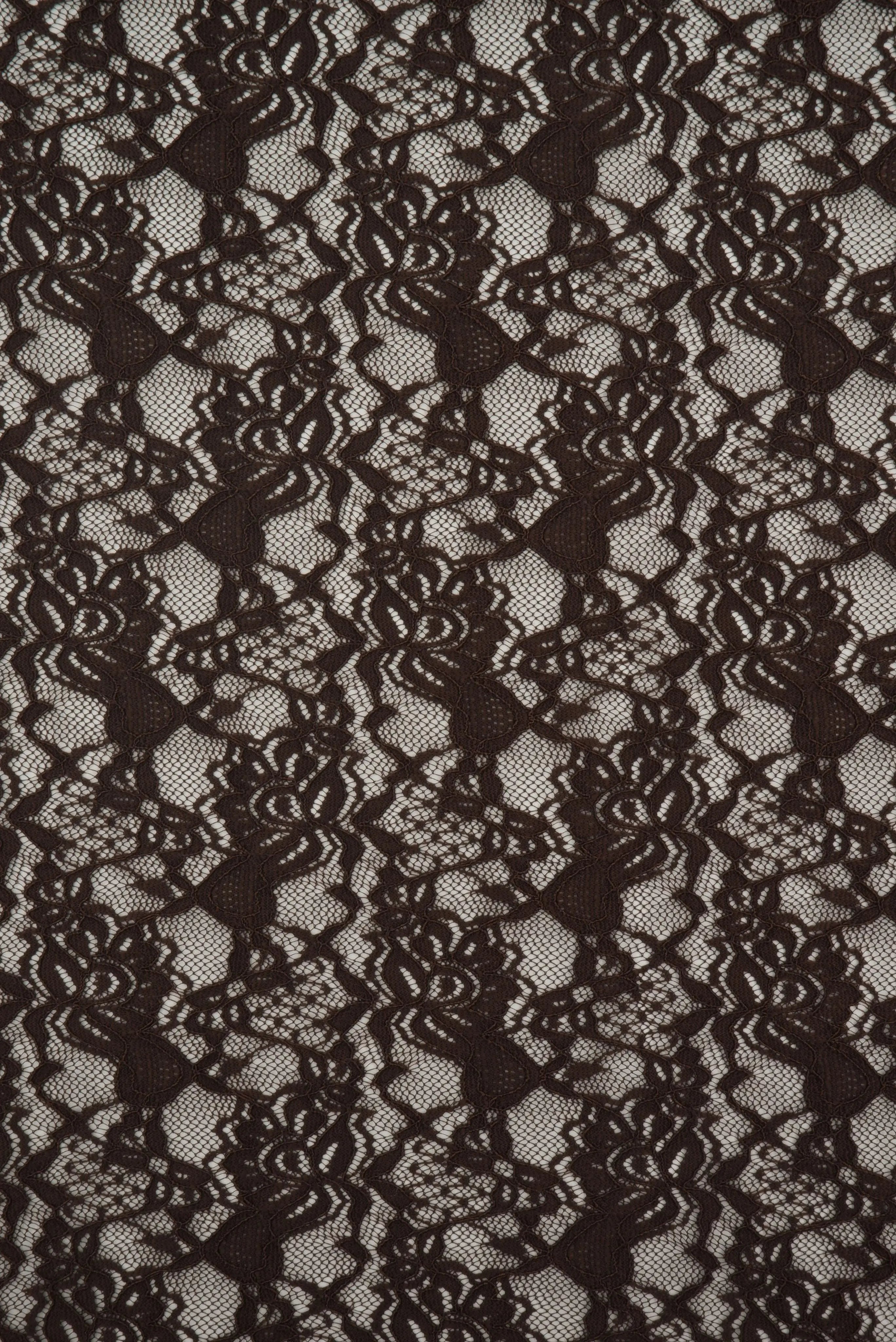 LACE4478 BROWN DK BLOUSE BODYSUIT BOTTOMS CAMI DRESS FLORAL LACE LOUNGEWEAR POLYESTER SOLID SPANDEX T-SHIRT TOPS TUNICS