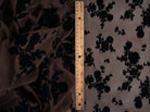 Floral Mesh Flocking Fabric   FLOCK-MS11575 