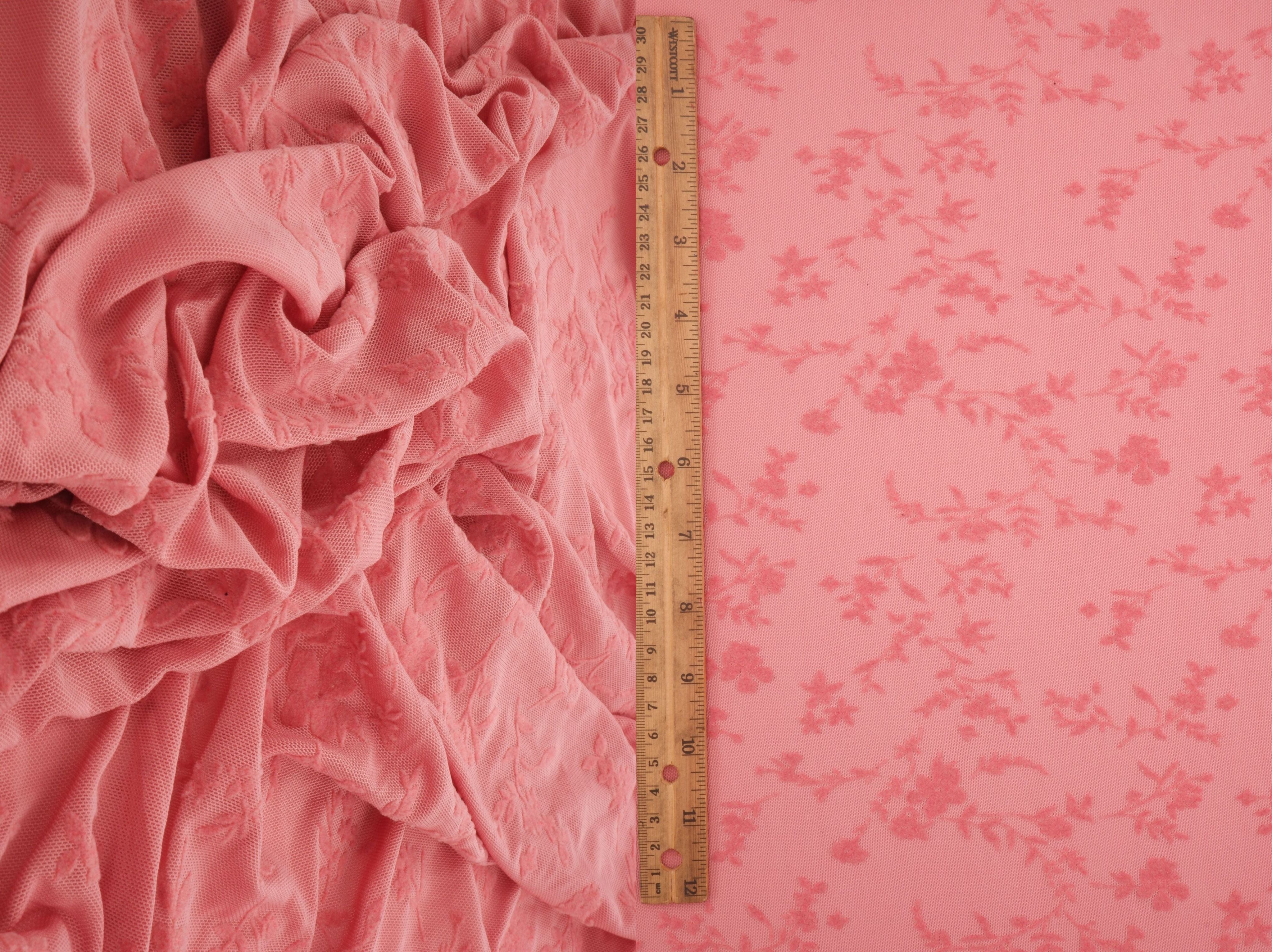 Floral Mesh Flocking Fabric   FLOCK-MS11576 