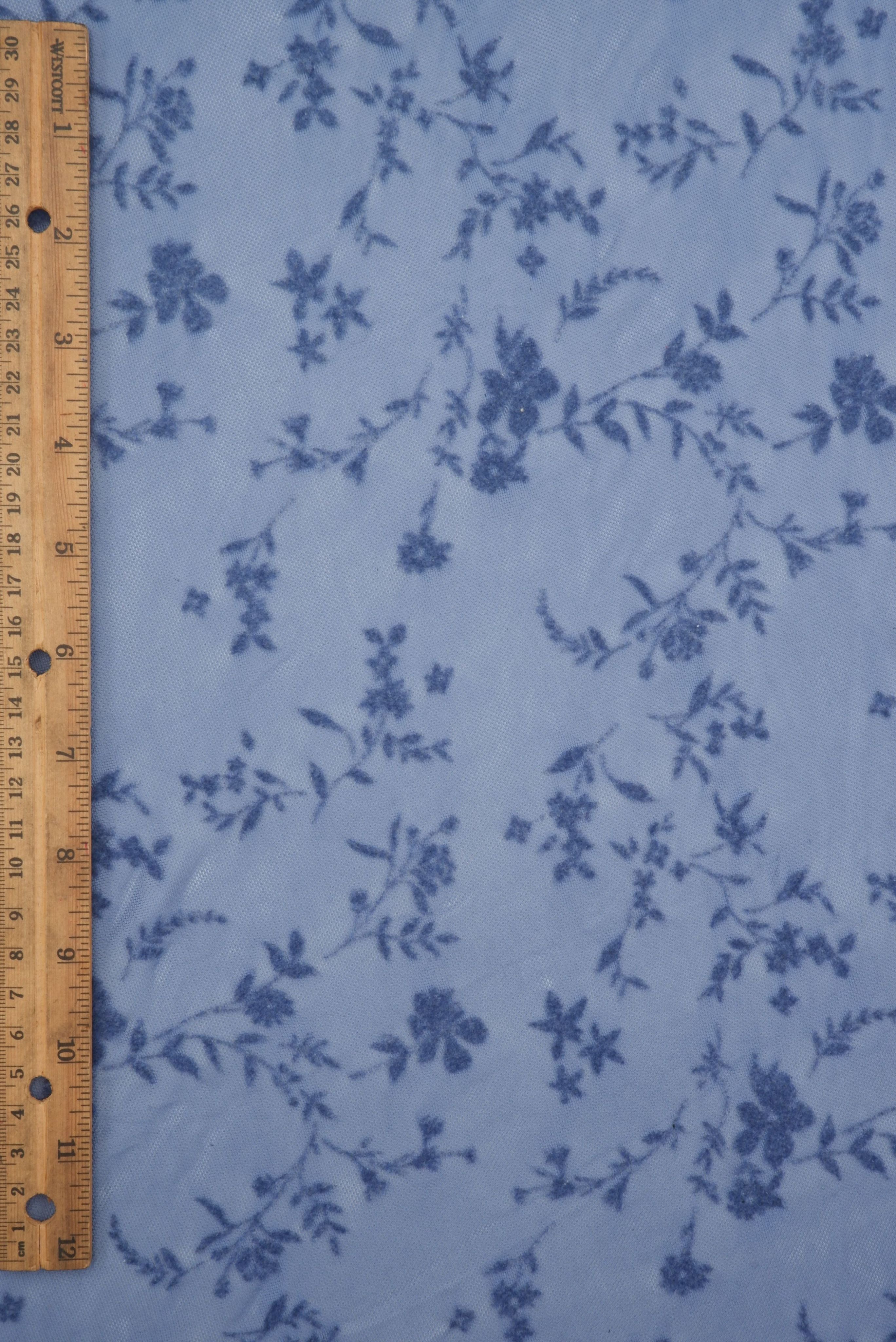 Floral Mesh Flocking Fabric   FLOCK-MS11576 