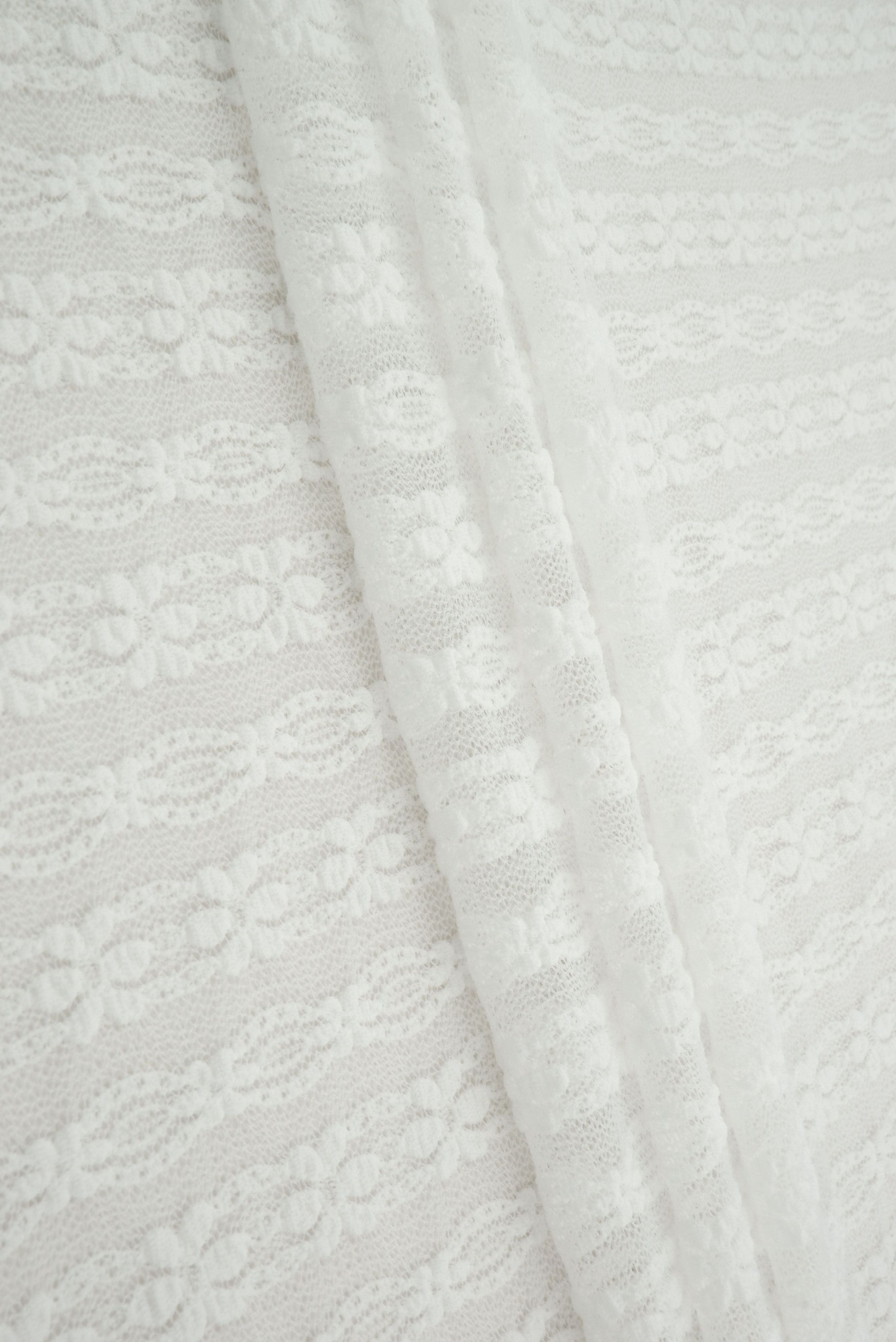 Ditsy Flower Stripe Nylon Spandex Lace LACE4663 