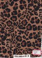 KNT4498-DU148 BROWN ACTIVEWEAR ANIMAL BIKER SHORTS BLOUSE BODYSUIT BOTTOMS CAMI DIGITAL PRINT DRESS KNIT LEOPARD PANTS POLYESTER SKIRTS SPANDEX STRETCH TOPS