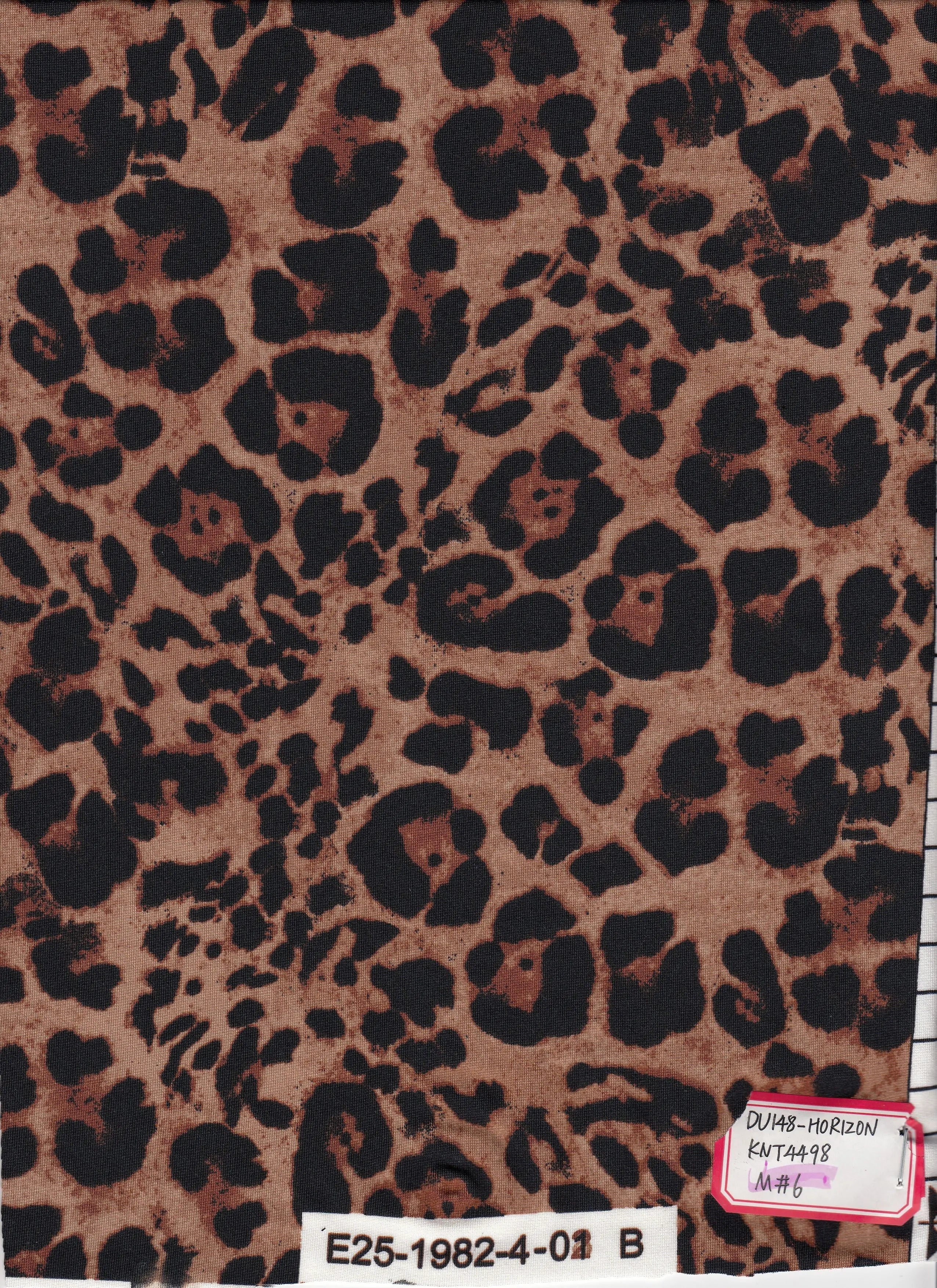 KNT4498-DU148 BROWN ACTIVEWEAR ANIMAL BIKER SHORTS BLOUSE BODYSUIT BOTTOMS CAMI DIGITAL PRINT DRESS KNIT LEOPARD PANTS POLYESTER SKIRTS SPANDEX STRETCH TOPS