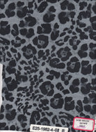 KNT4498-DU148 GREY ACTIVEWEAR ANIMAL BIKER SHORTS BLOUSE BODYSUIT BOTTOMS CAMI DIGITAL PRINT DRESS KNIT LEOPARD PANTS POLYESTER SKIRTS SPANDEX STRETCH TOPS
