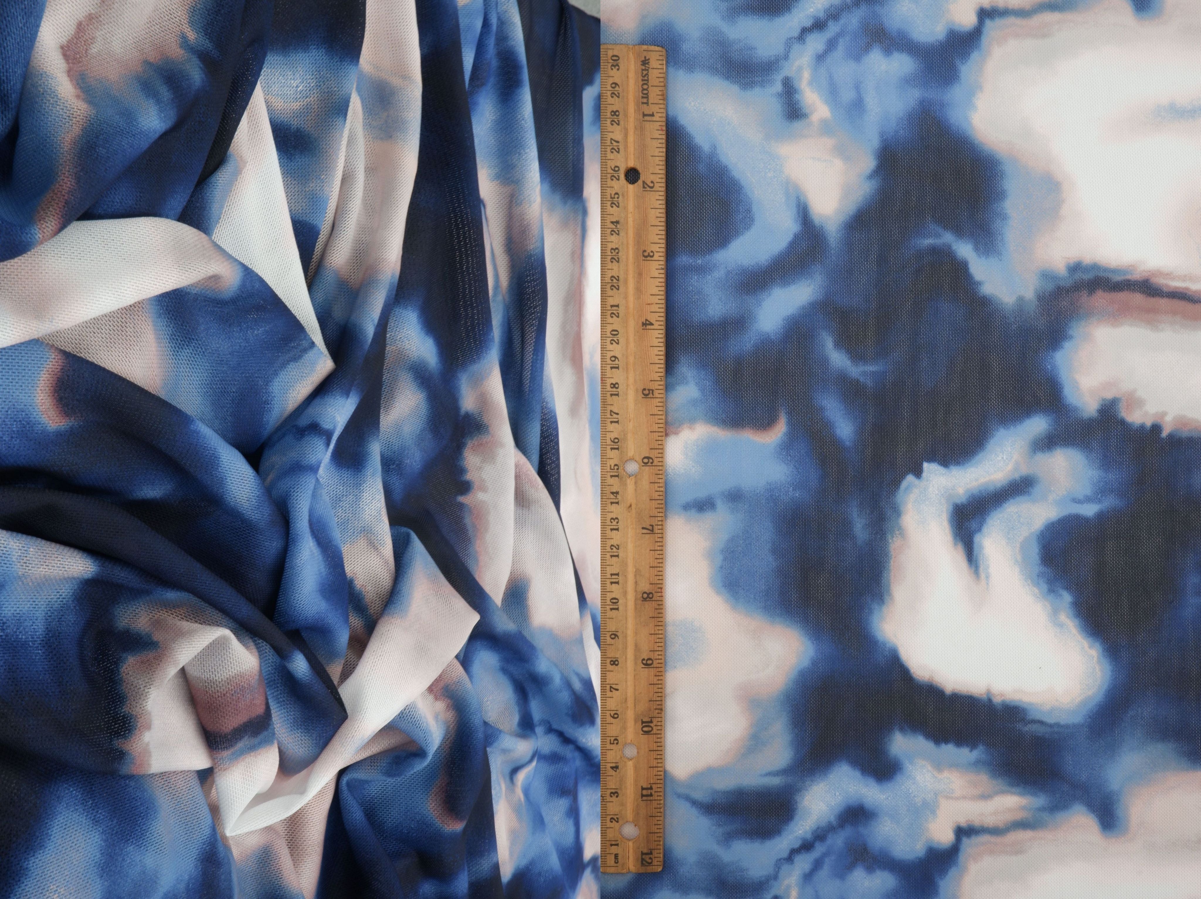 Abstract Tie-Dye Mesh Digital Print Fabric   MESH-MS11333B 