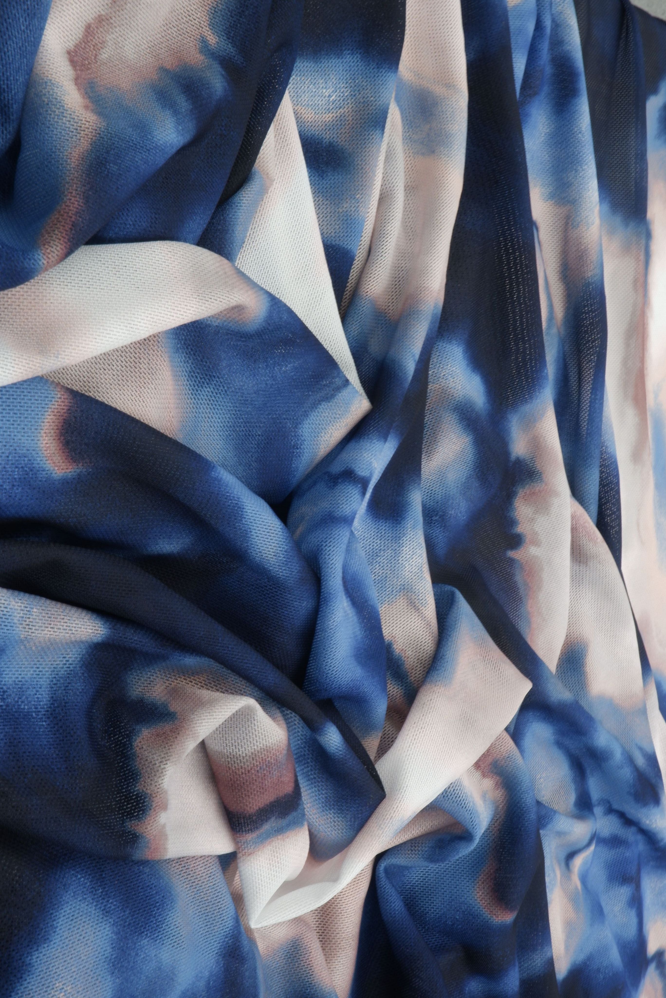 Abstract Tie-Dye Mesh Digital Print Fabric   MESH-MS11333B 