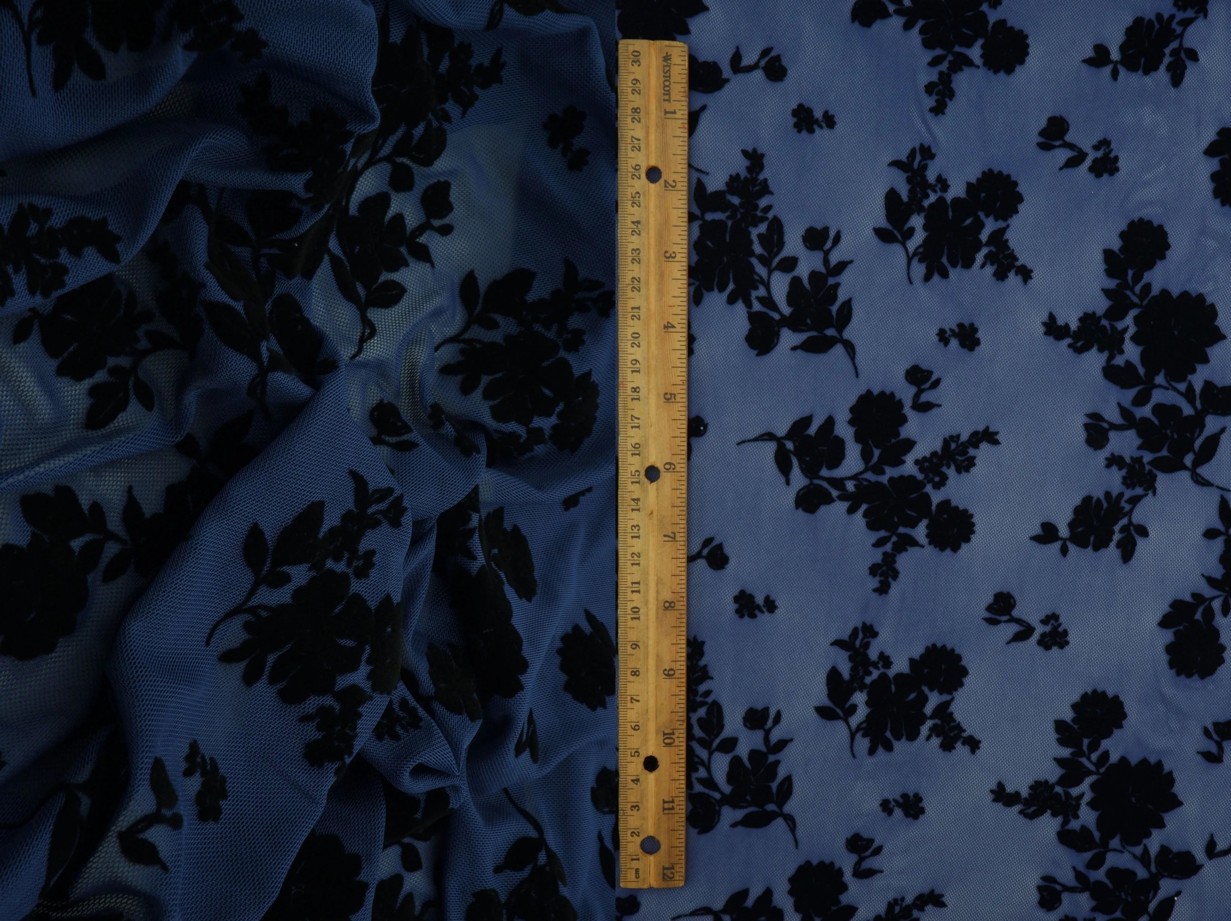 Floral Mesh Flocking Fabric   FLOCK-MS11575 