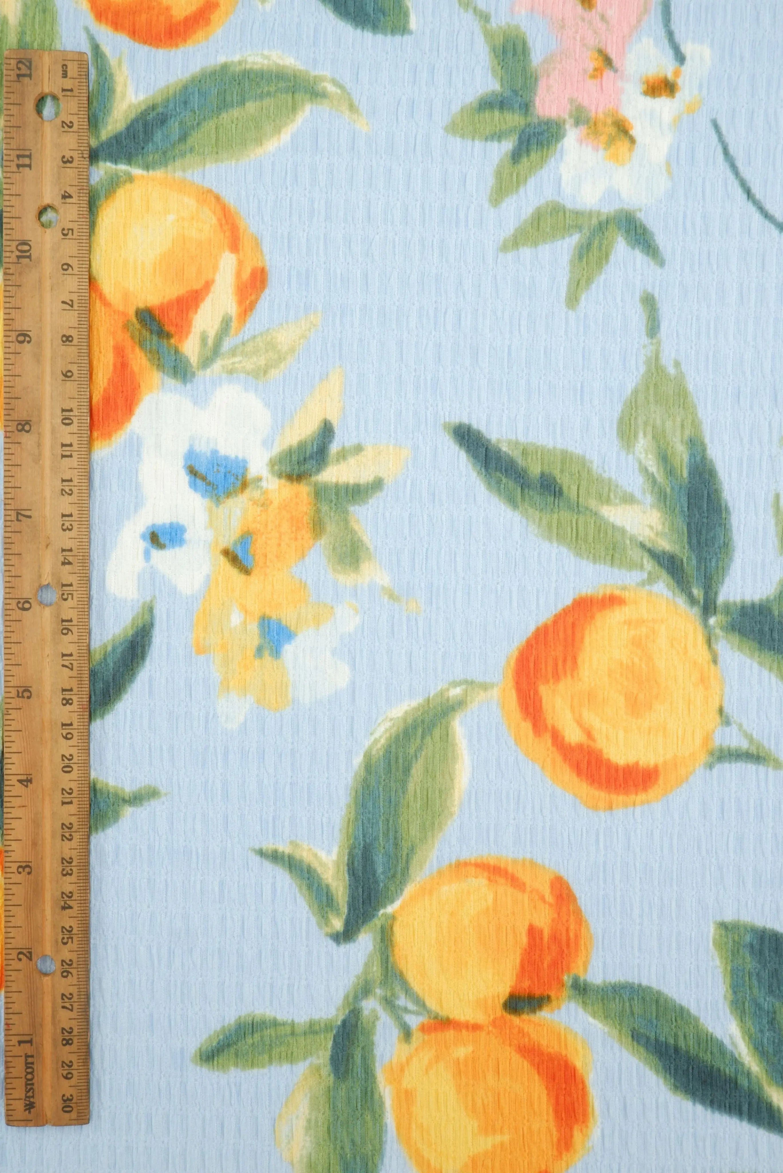 Fruit Orange Crinkle Crepe Print Fabric   CRP4628-MS11603 
